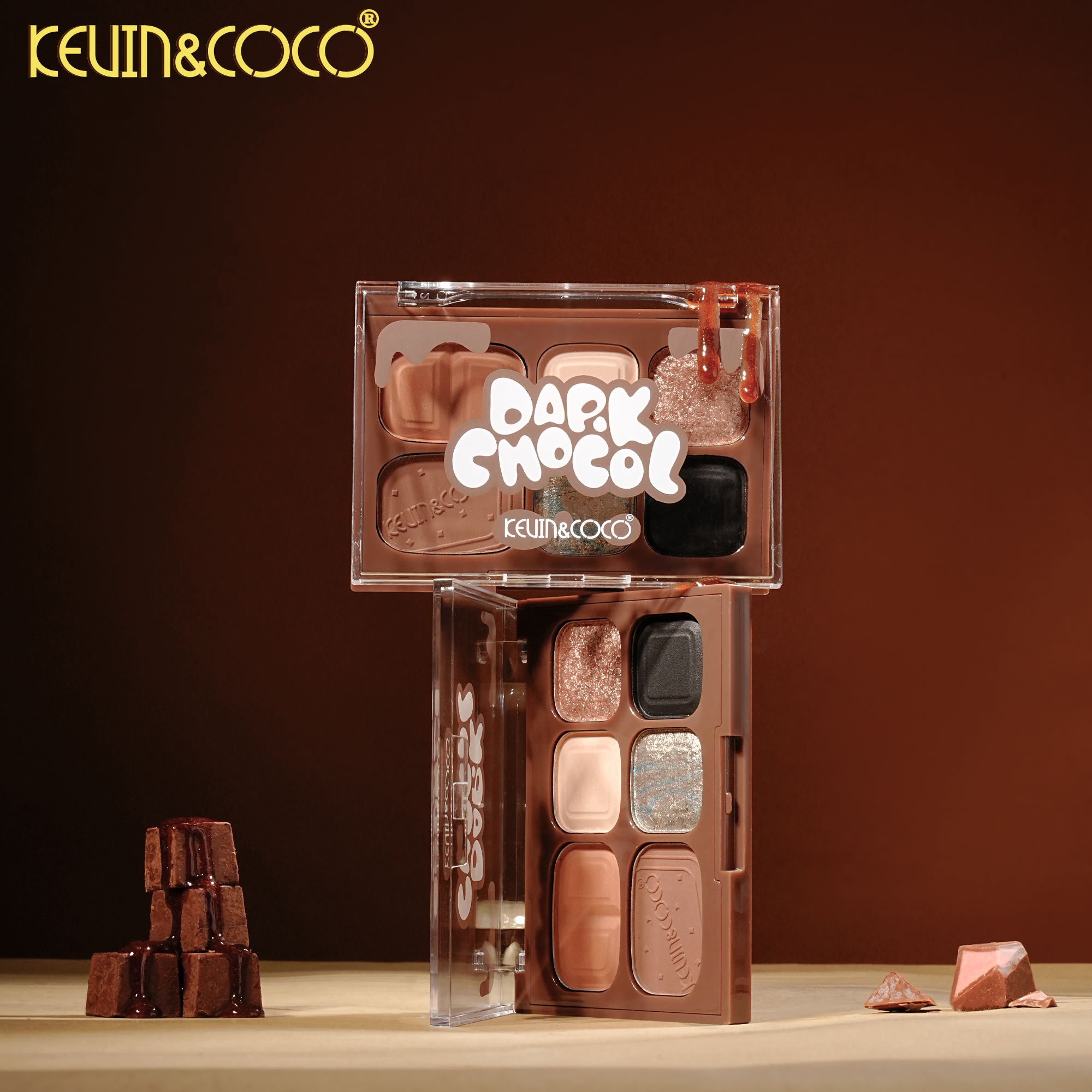 Qiaoqiao Dark Chocolate - Contour Powder & Contour Liquid Duo-6PCS(KC1327)
