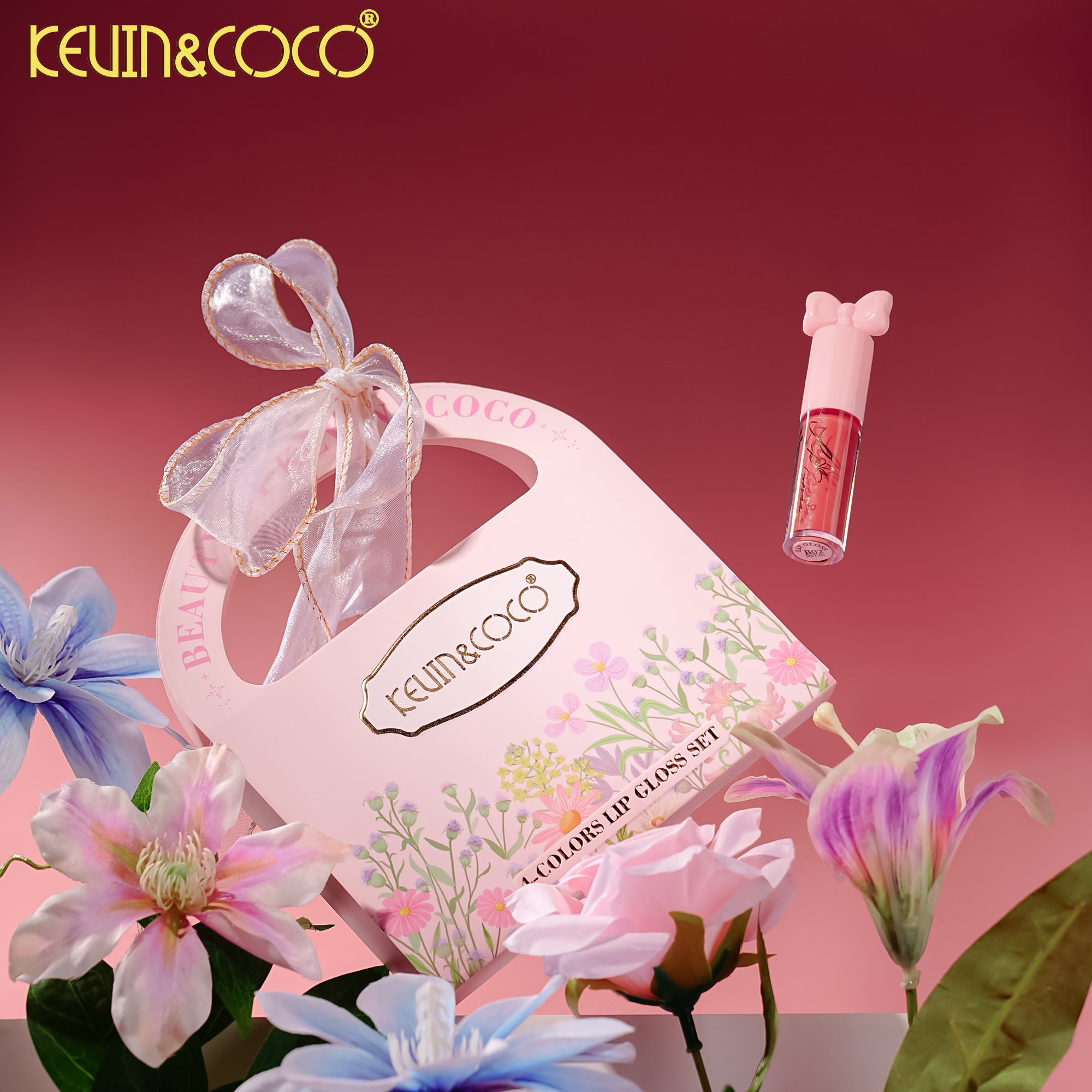 Hand-Held Fresh Flower 4-Piece Lip Gloss Set-6PCS(KC1586)