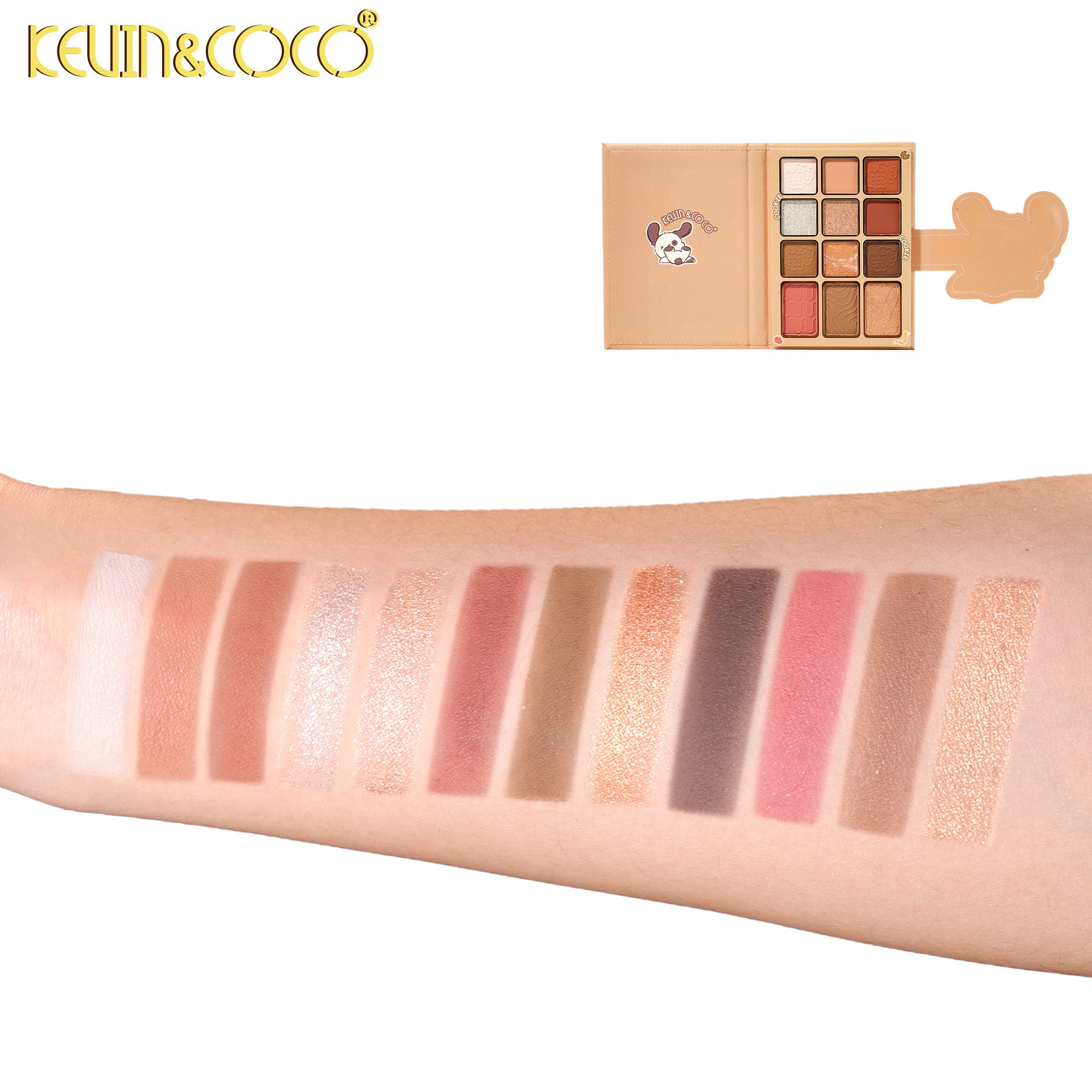 Animal Party 12-Color Eyeshadow Palette + Brush Set-6PCS(KC1480/KC1481/KC1482)