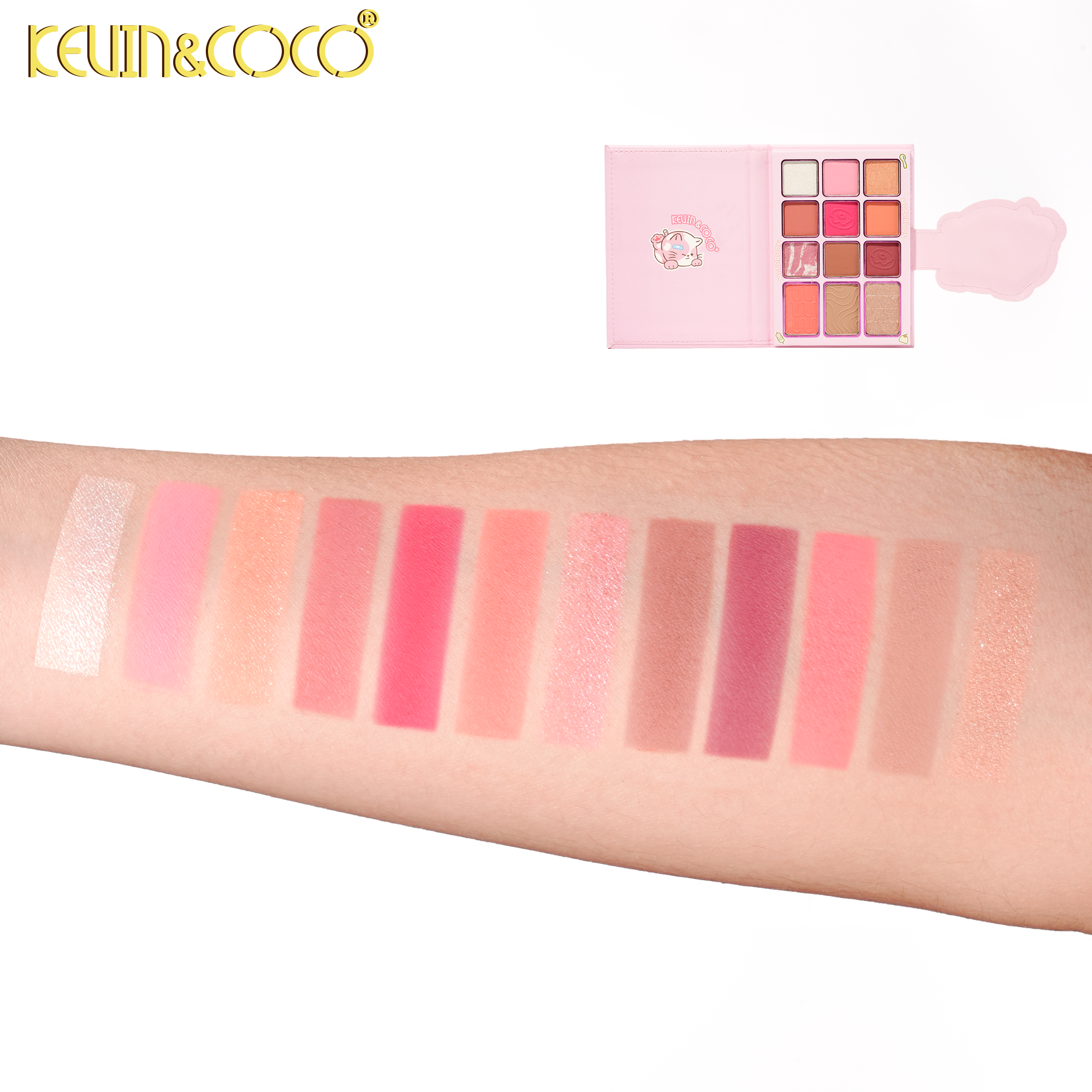 Animal Party 12-Color Eyeshadow Palette + Brush Set-6PCS(KC1480/KC1481/KC1482)