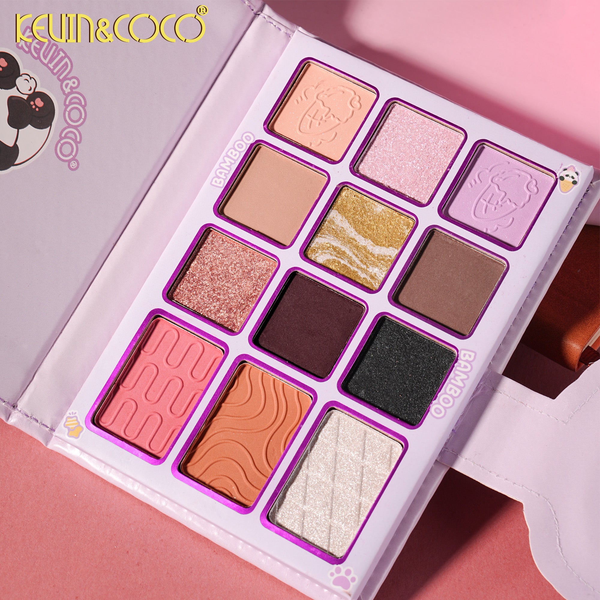Animal Party 12-Color Eyeshadow Palette + Brush Set-6PCS(KC1480/KC1481/KC1482)