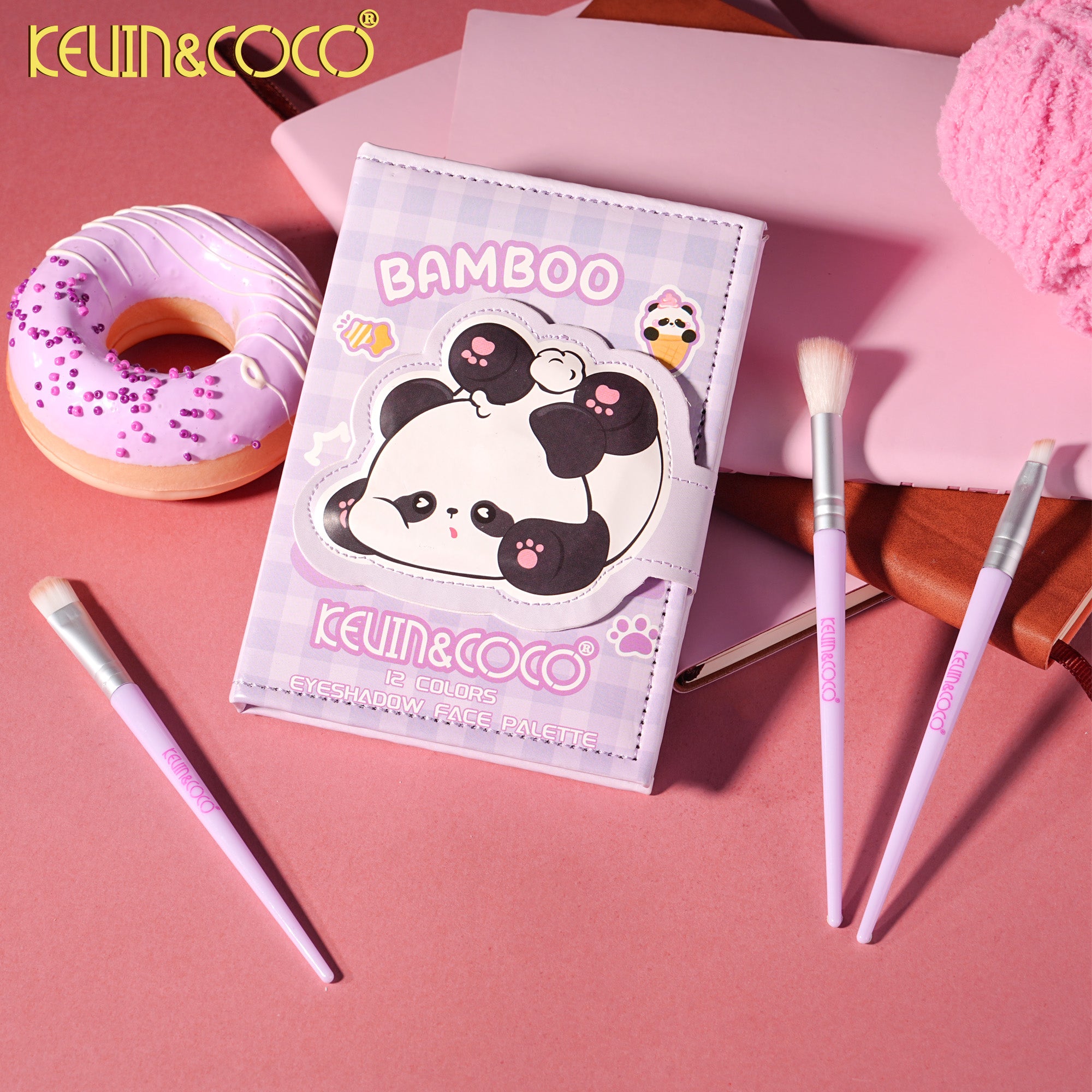 Animal Party 12-Color Eyeshadow Palette + Brush Set-6PCS(KC1480/KC1481/KC1482)