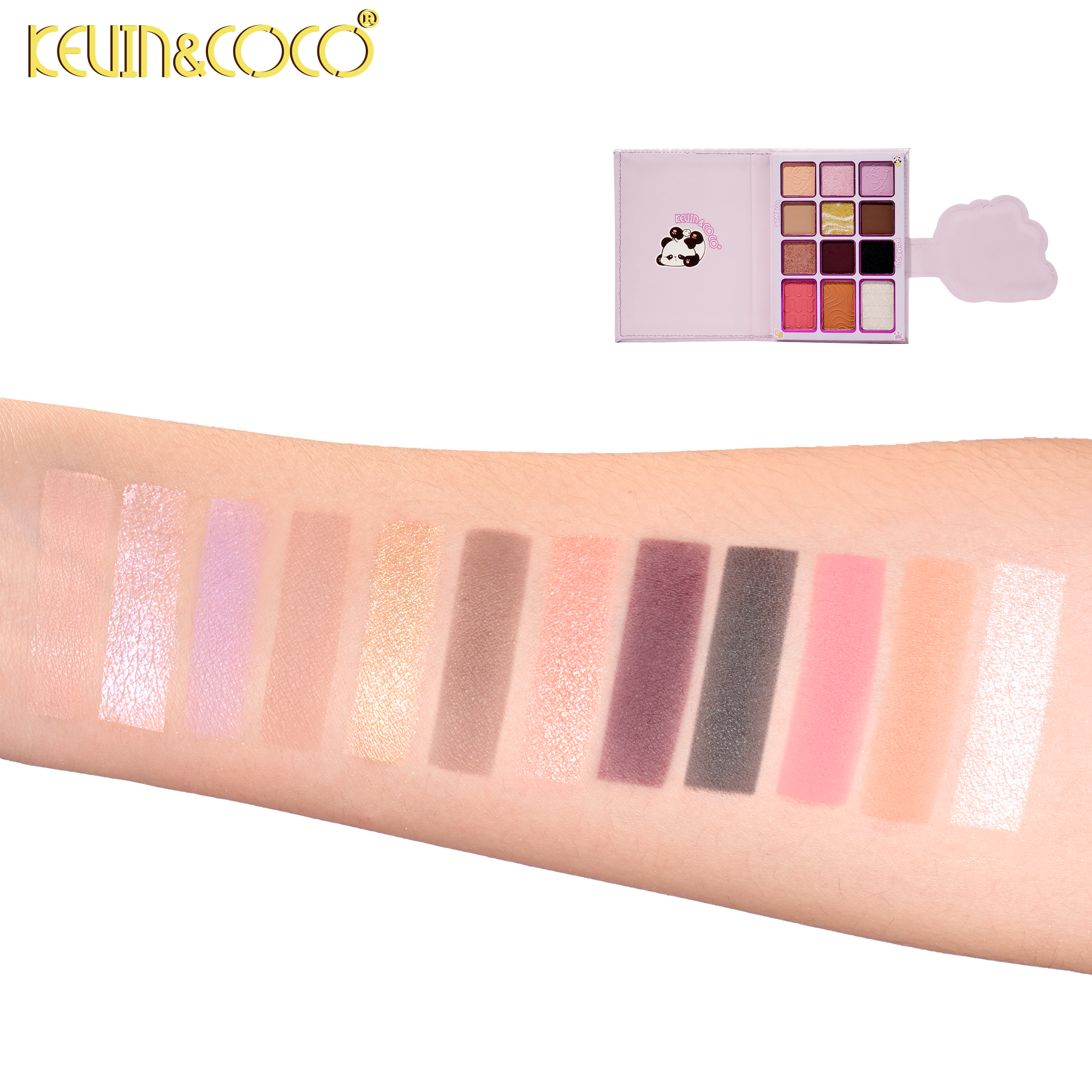 Animal Party 12-Color Eyeshadow Palette + Brush Set-6PCS(KC1480/KC1481/KC1482)