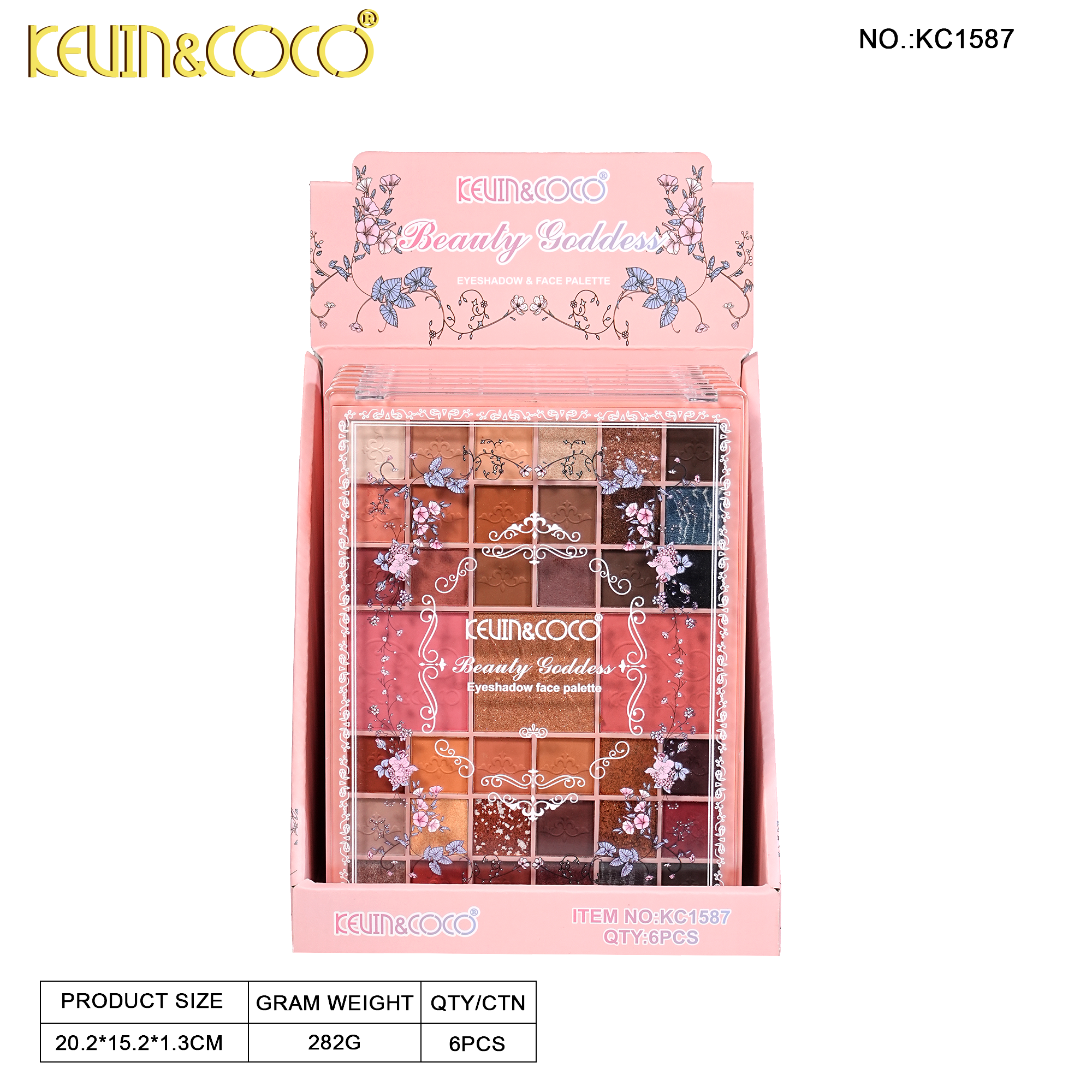 Beauty Goddess 39-Color Eyeshadow Palette -6PCS(KC1587)