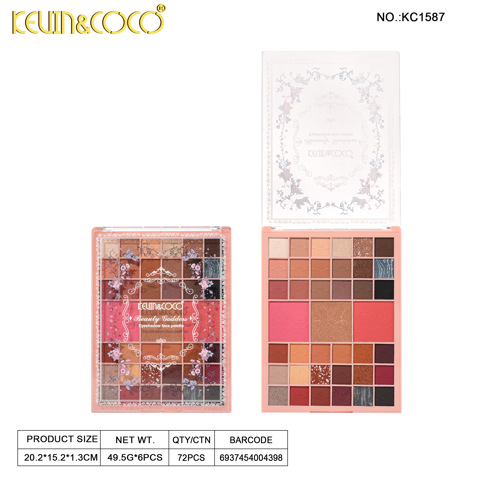 Beauty Goddess 39-Color Eyeshadow Palette -6PCS(KC1587)