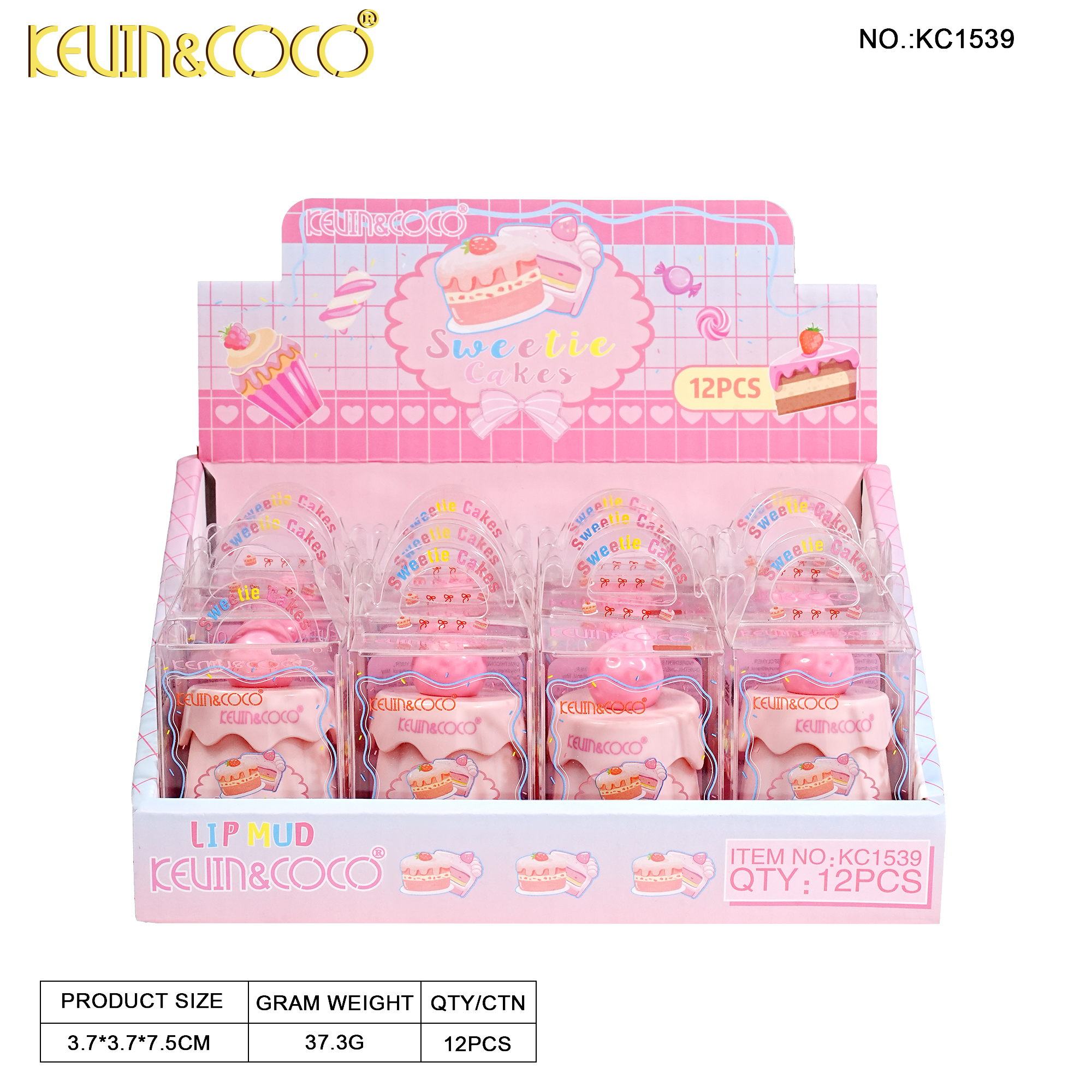 Cake Lip Mud-12PCS(KC1539)