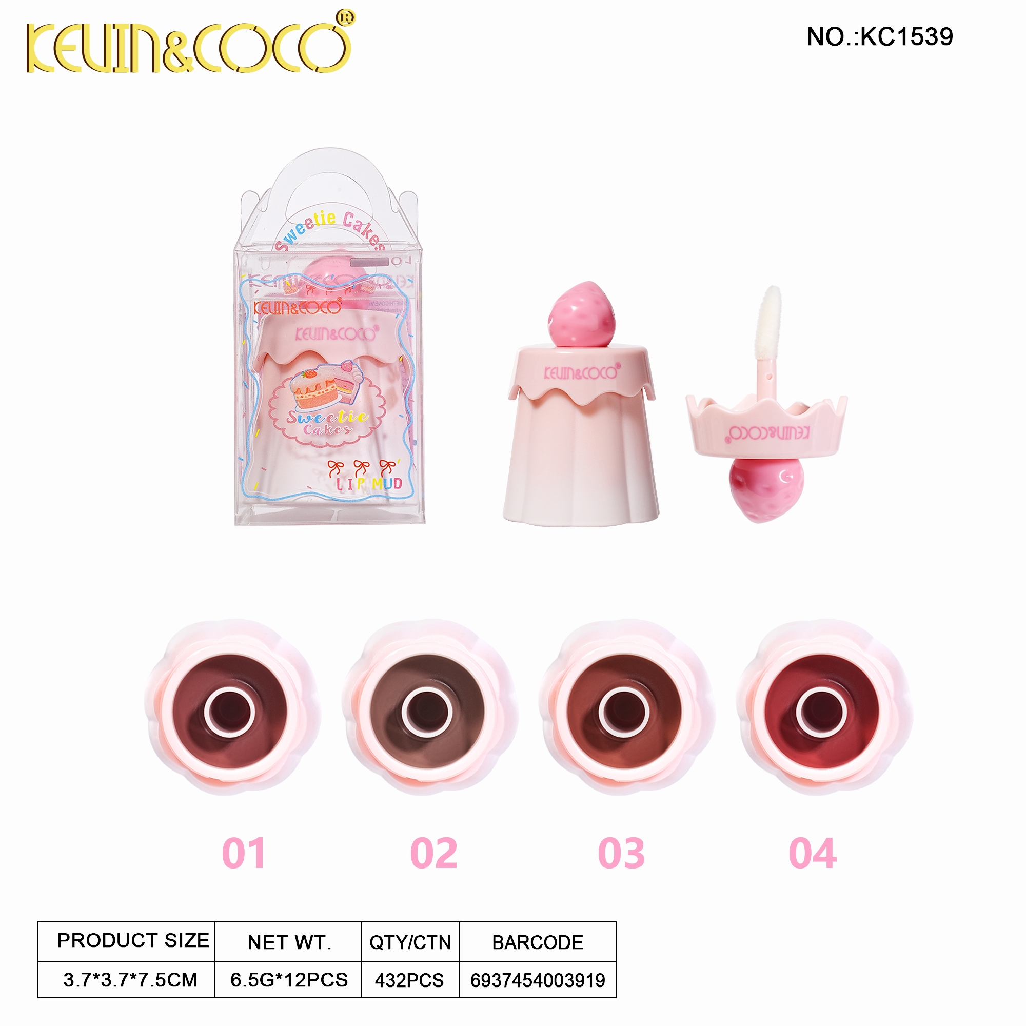 Cake Lip Mud-12PCS(KC1539)