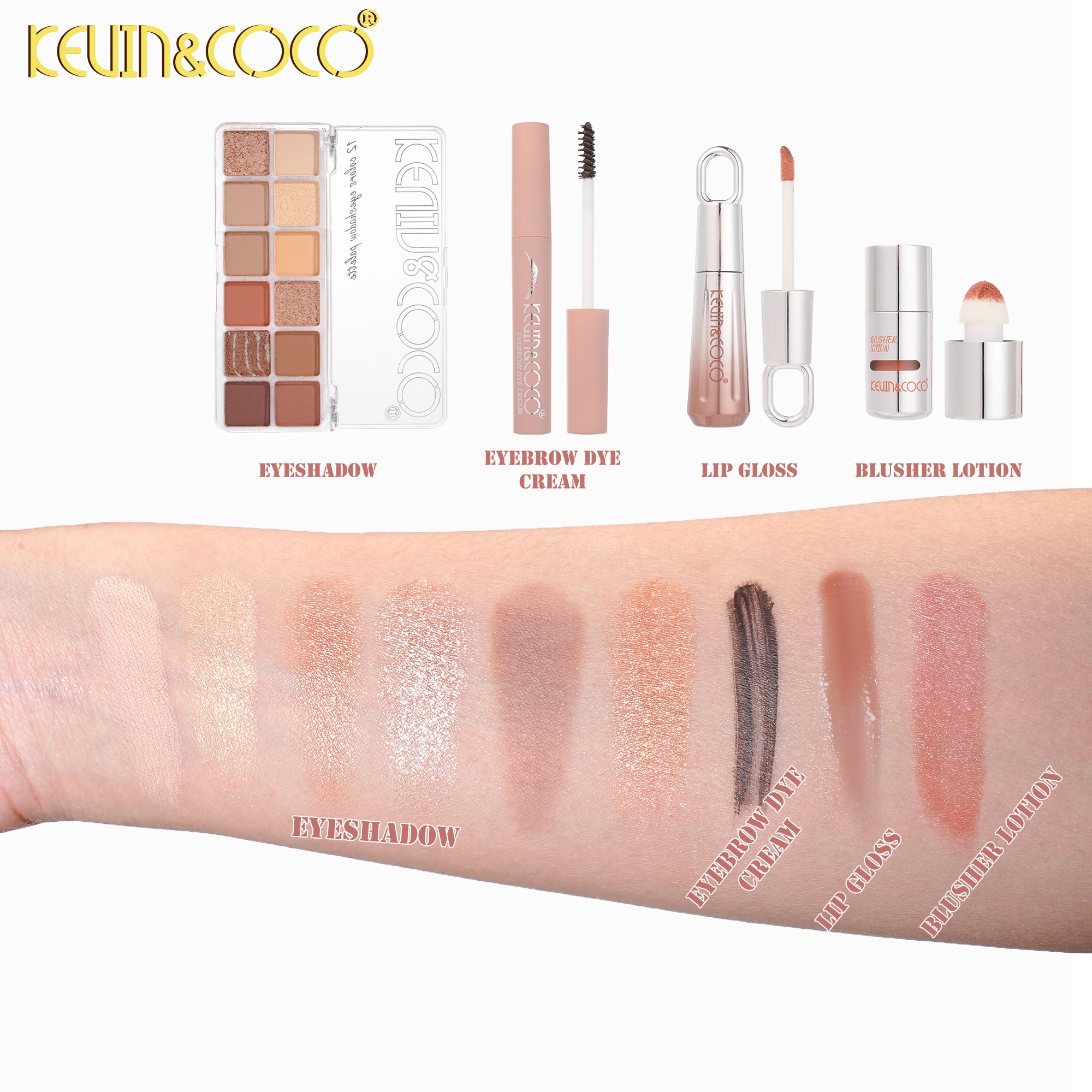 Nude Set (Eyeshadow, Lip Gloss, Liquid Blush)-6PCS(KC1544)