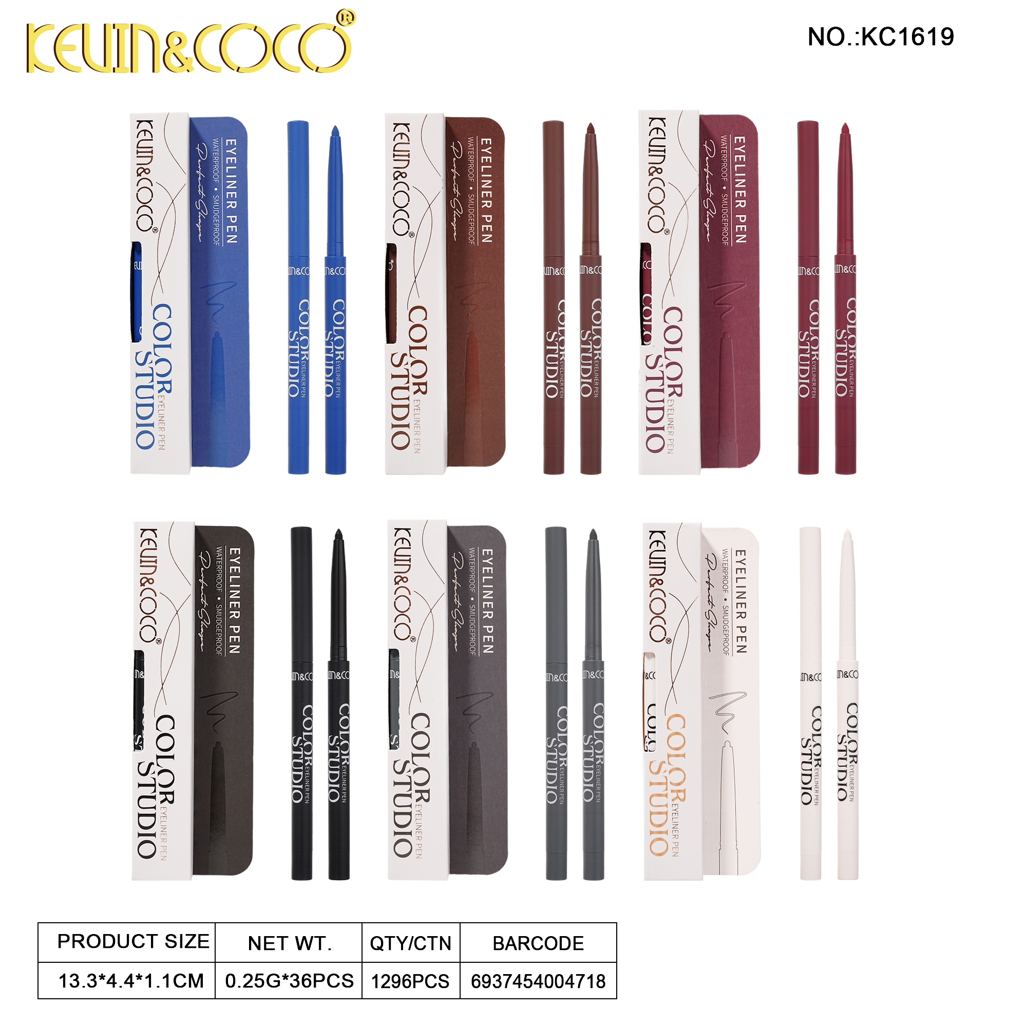 Hengji Master Tattoo Eyeliner Gel Pencil -36PCS(KC1619)