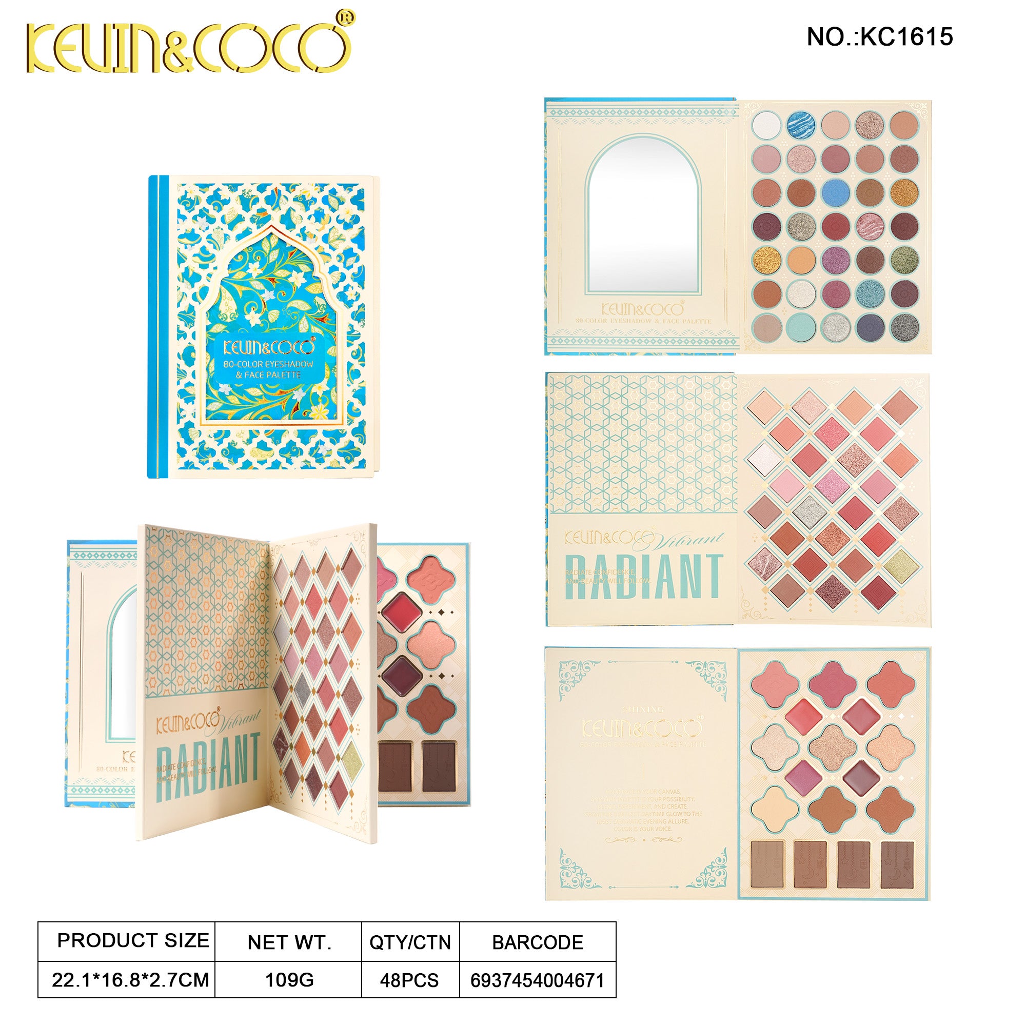 Secret Garden Eyeshadow Palette Booklet -6PCS(KC1615)