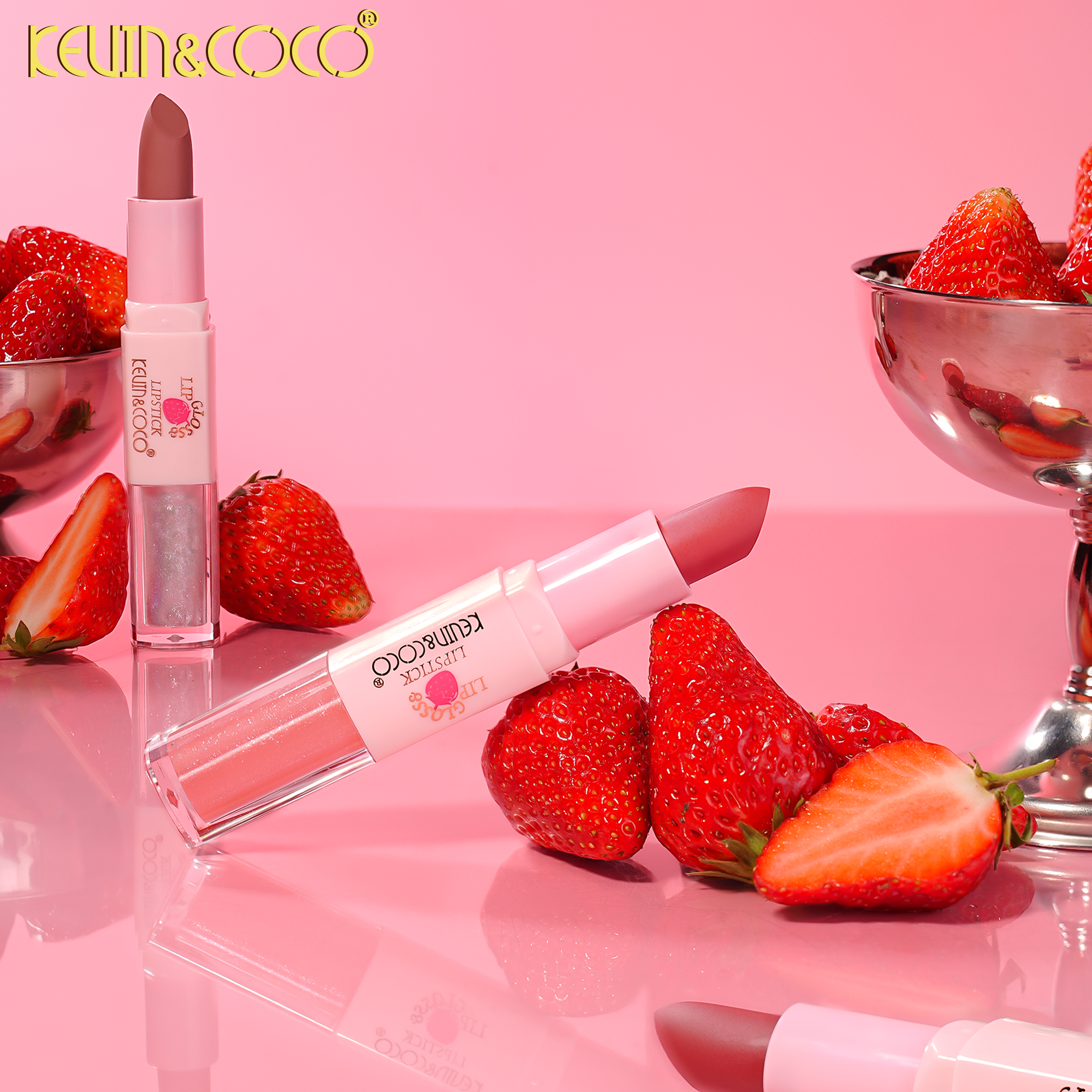 Heartfelt Berry Lip Gloss & Lipstick-24PCS(KC1715)