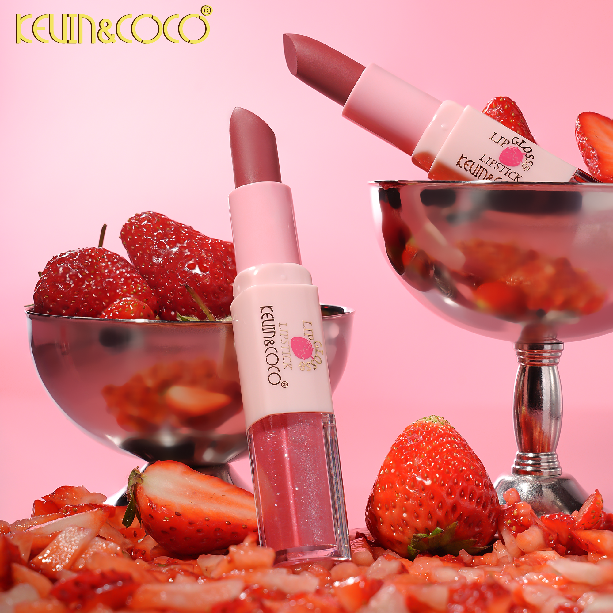 Heartfelt Berry Lip Gloss & Lipstick-24PCS(KC1715)