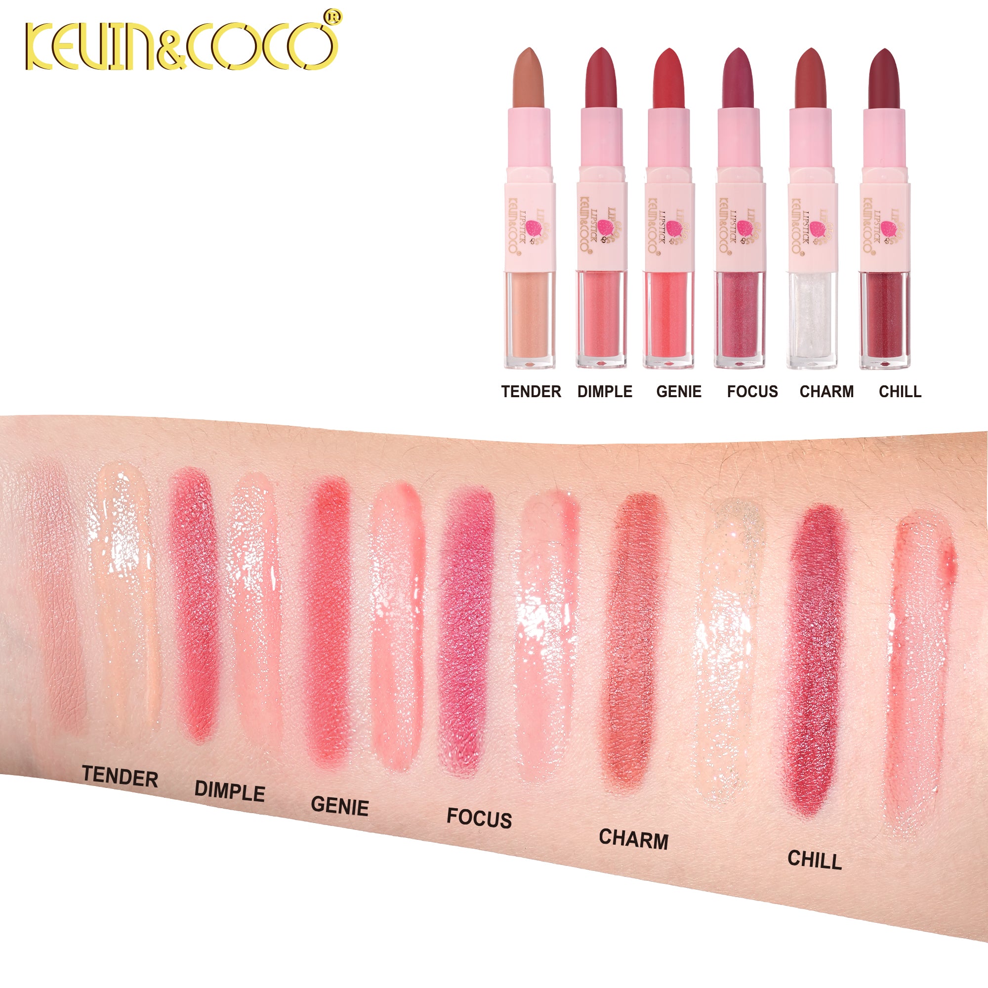 Heartfelt Berry Lip Gloss & Lipstick-24PCS(KC1715)