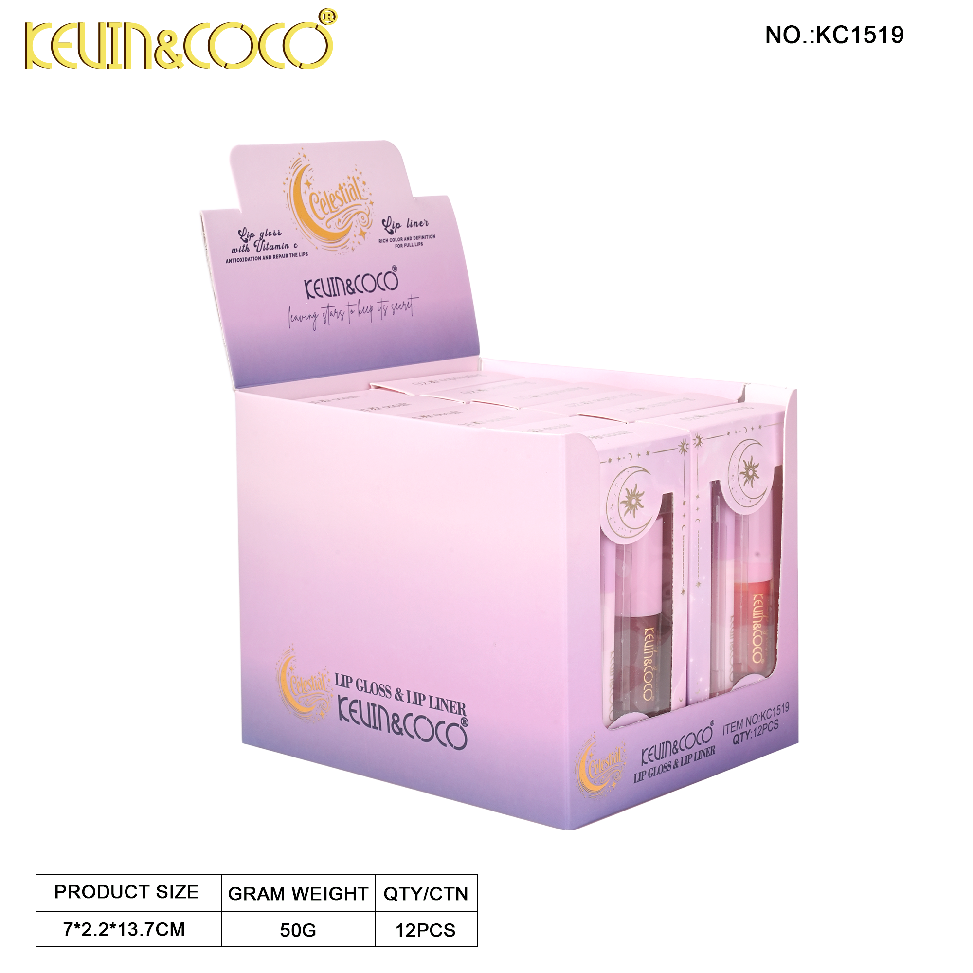 Starlight Lip Liner Mini Set-12PCS  (KC1519)