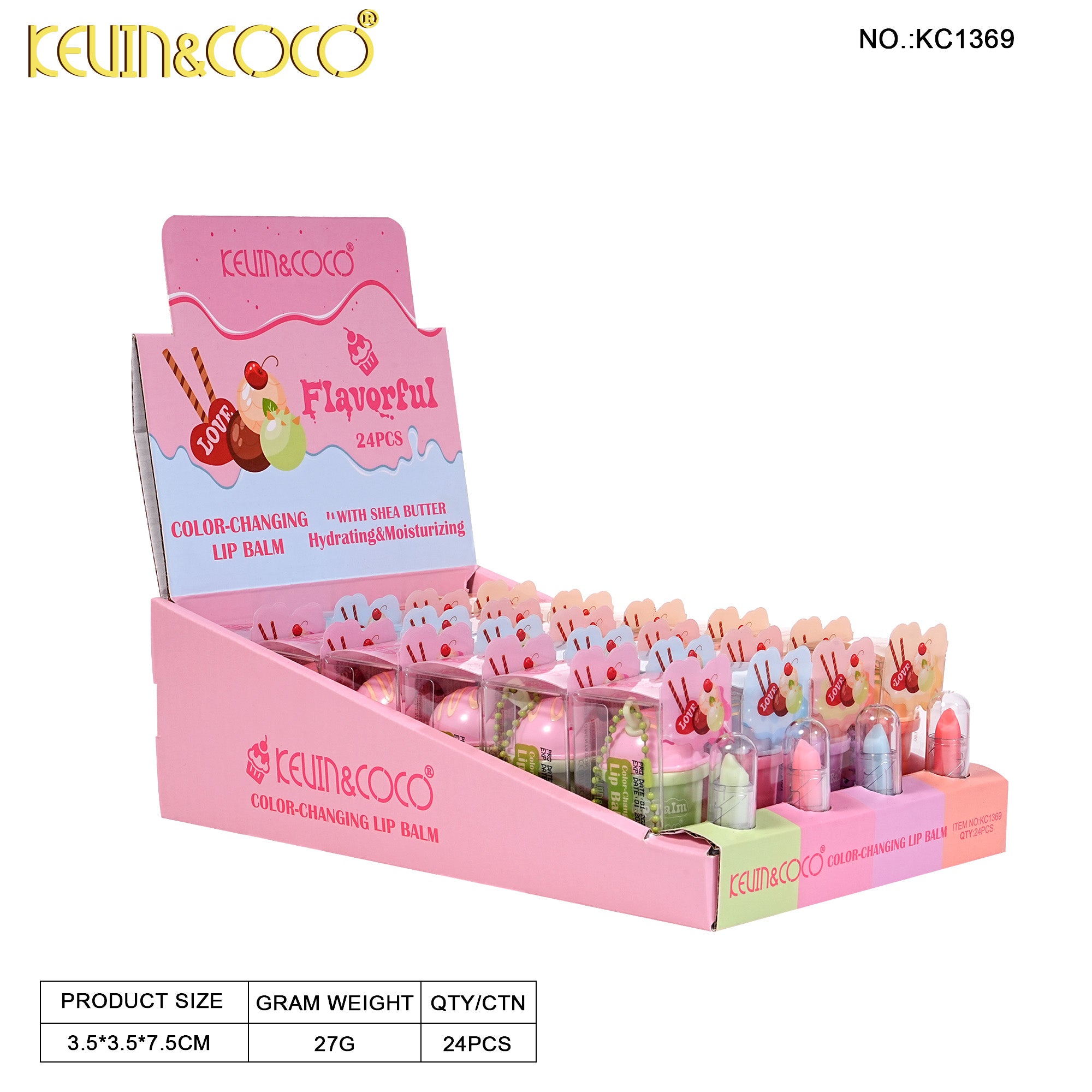Sweet Sand Ice Cream Color-Changing Lipstick-24PCS(KC1369)