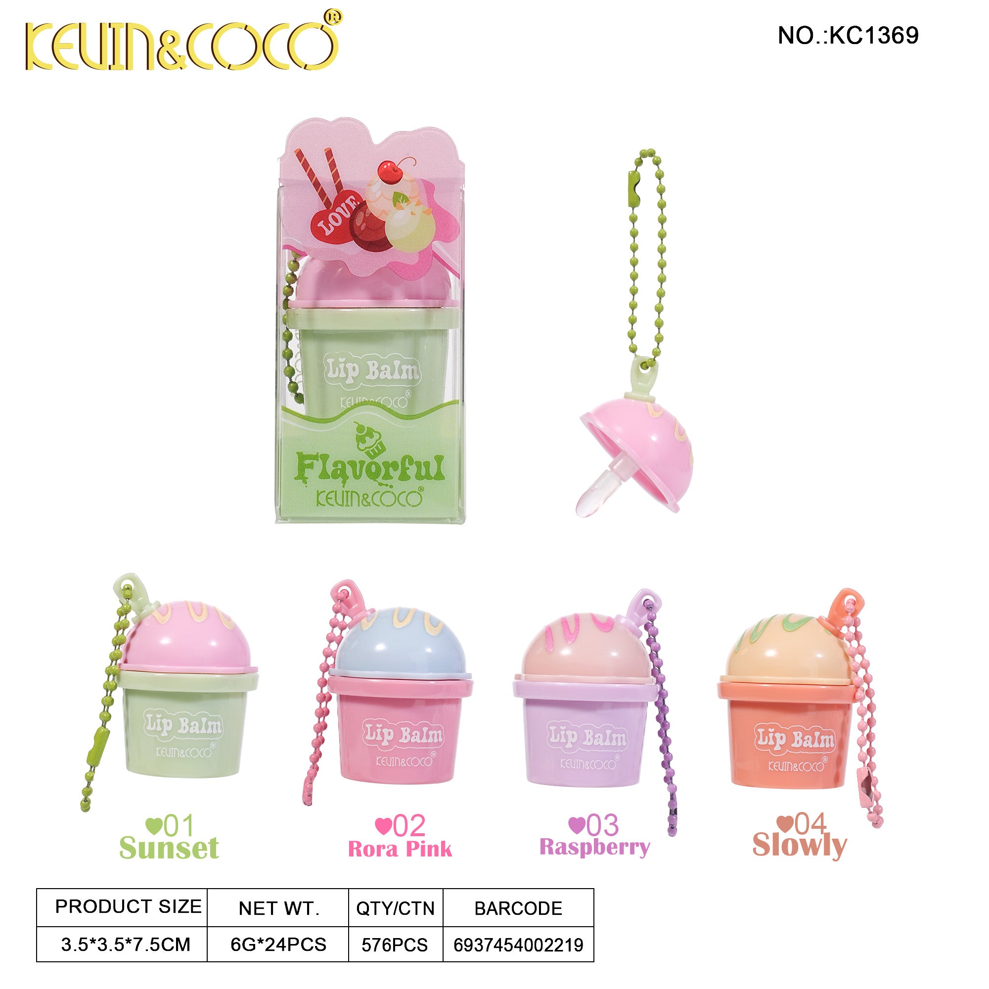 Sweet Sand Ice Cream Color-Changing Lipstick-24PCS(KC1369)