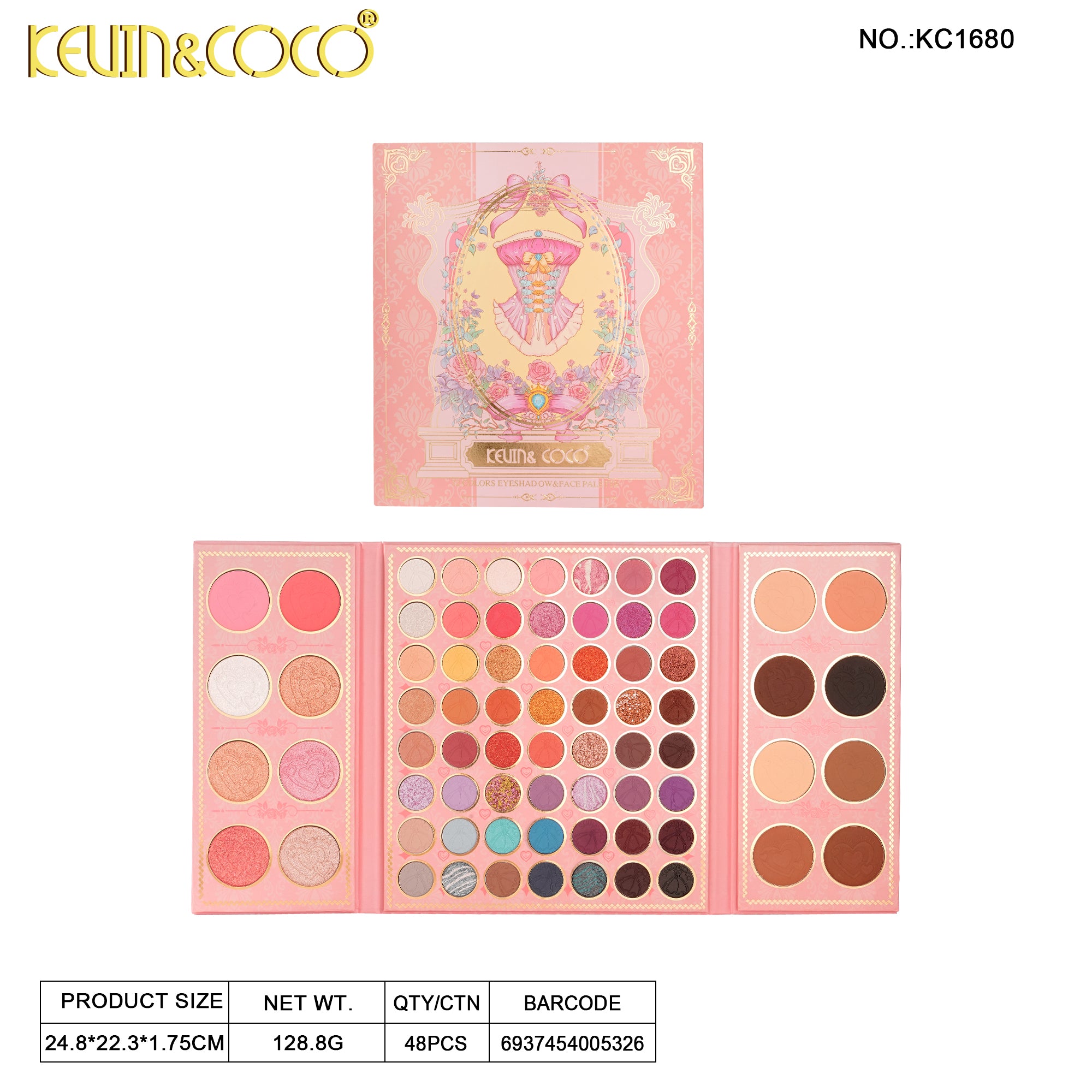 Doubarry Garden Series 72-Color Makeup Palette -6PCS（KC1680）