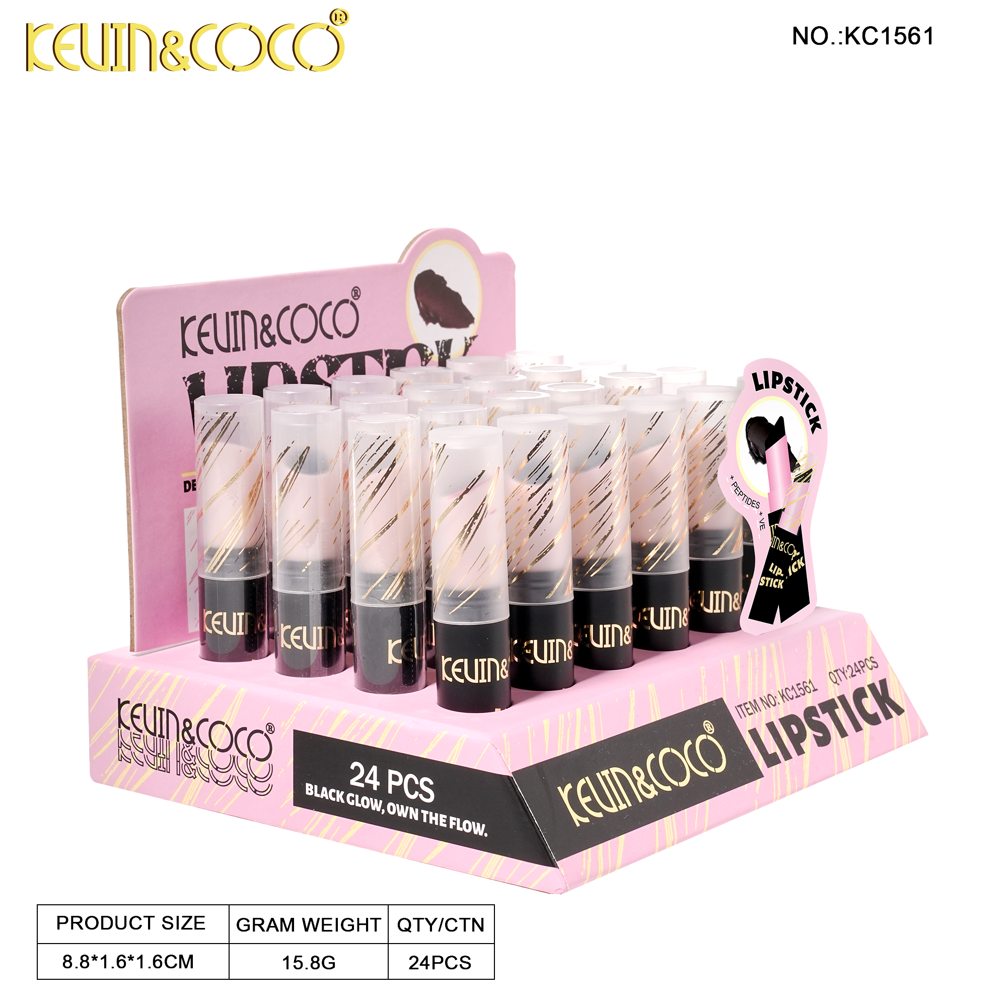 magic of Black Rose Color-Changing Lipstick-24PCS(KC1561)