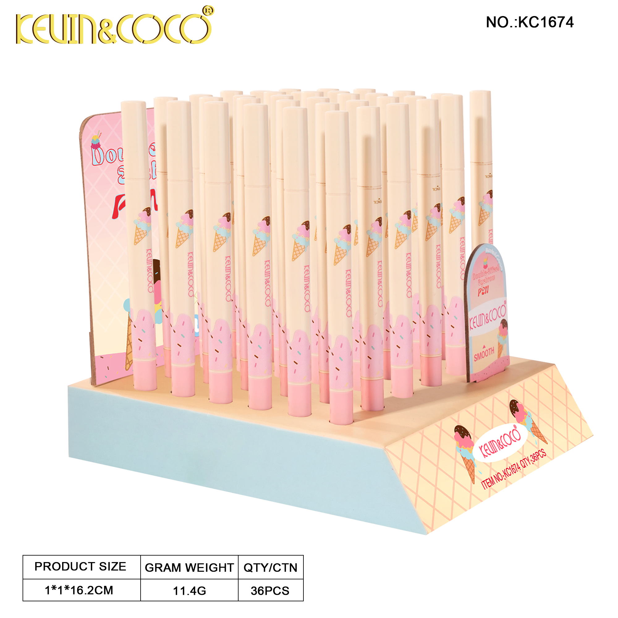 Dual-Effect Dessert Eyebrow Pencil-36PCS(KC1674)