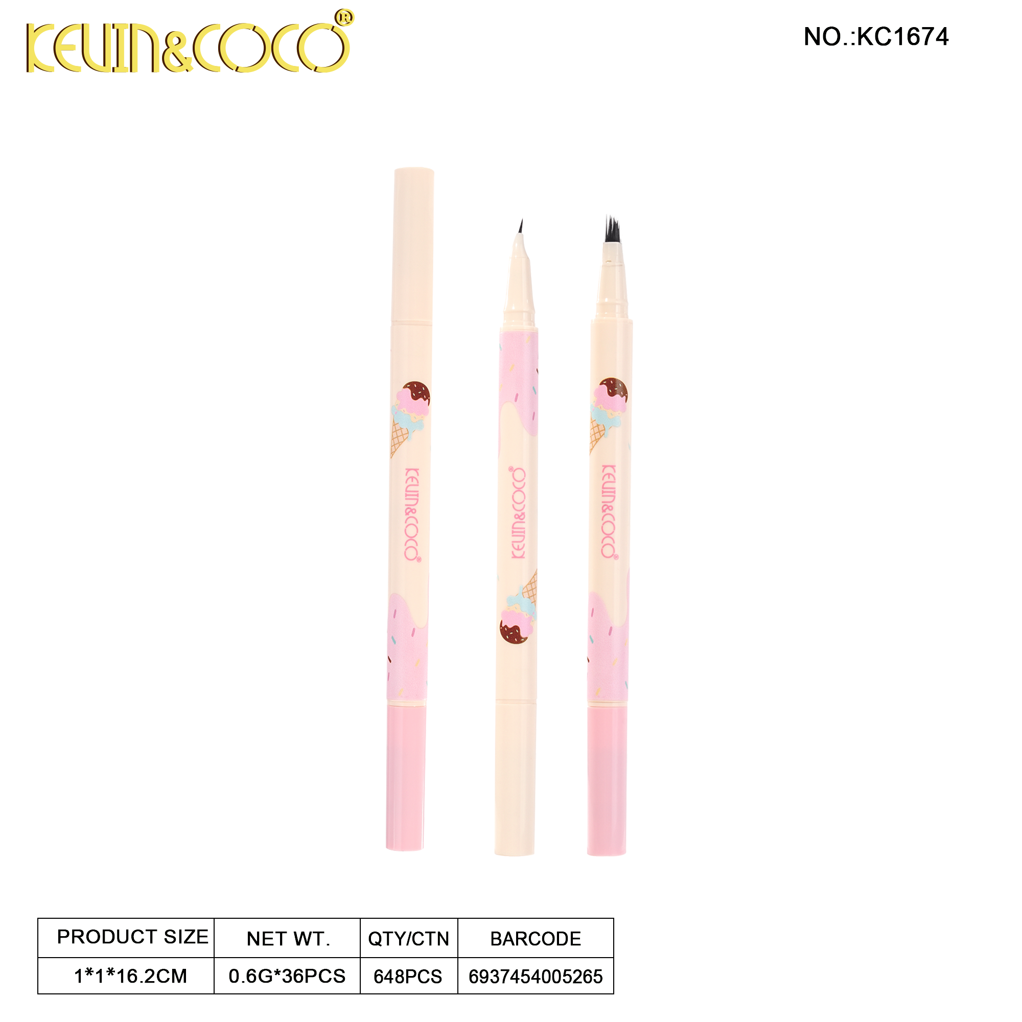 Dual-Effect Dessert Eyebrow Pencil-36PCS(KC1674)