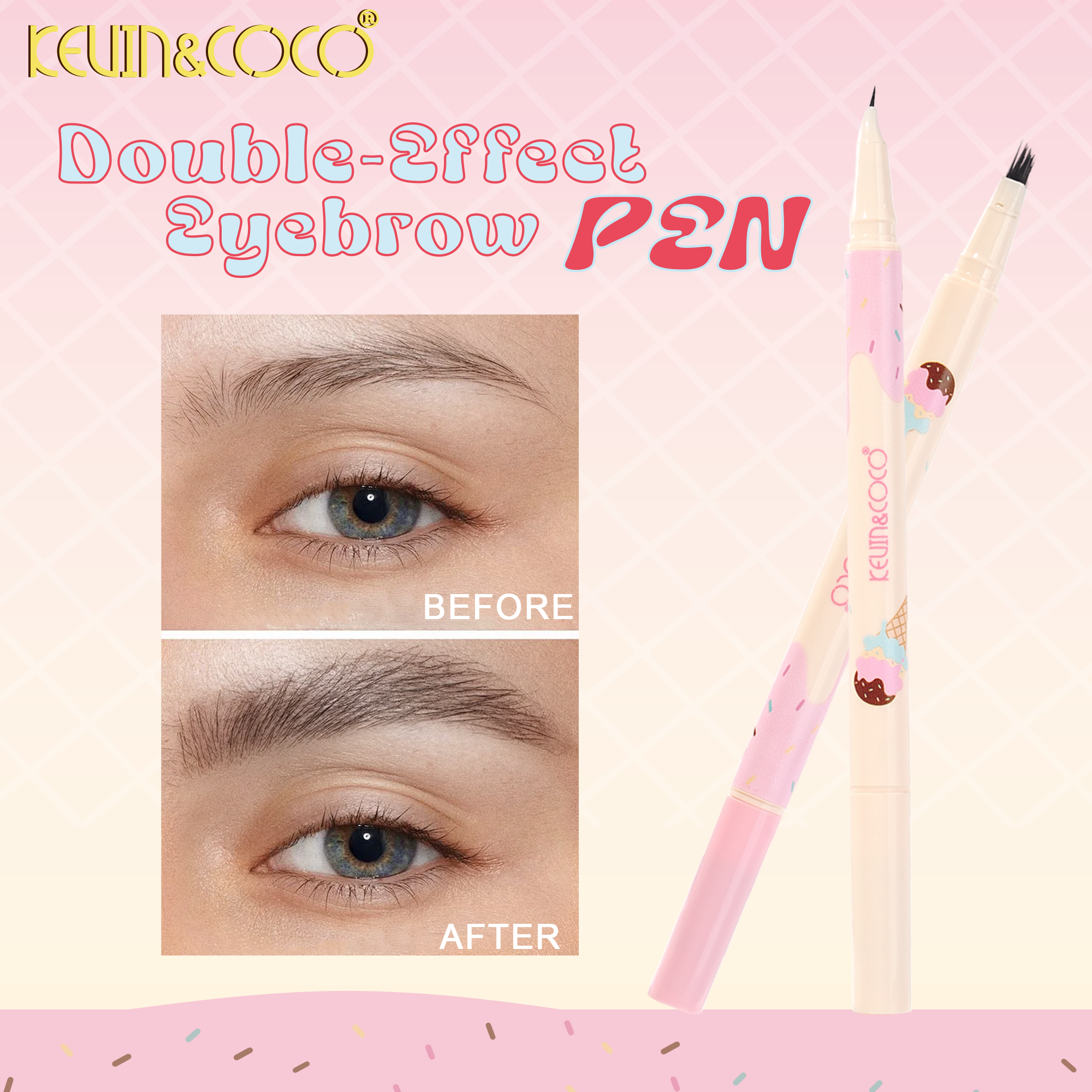 Dual-Effect Dessert Eyebrow Pencil-36PCS(KC1674)