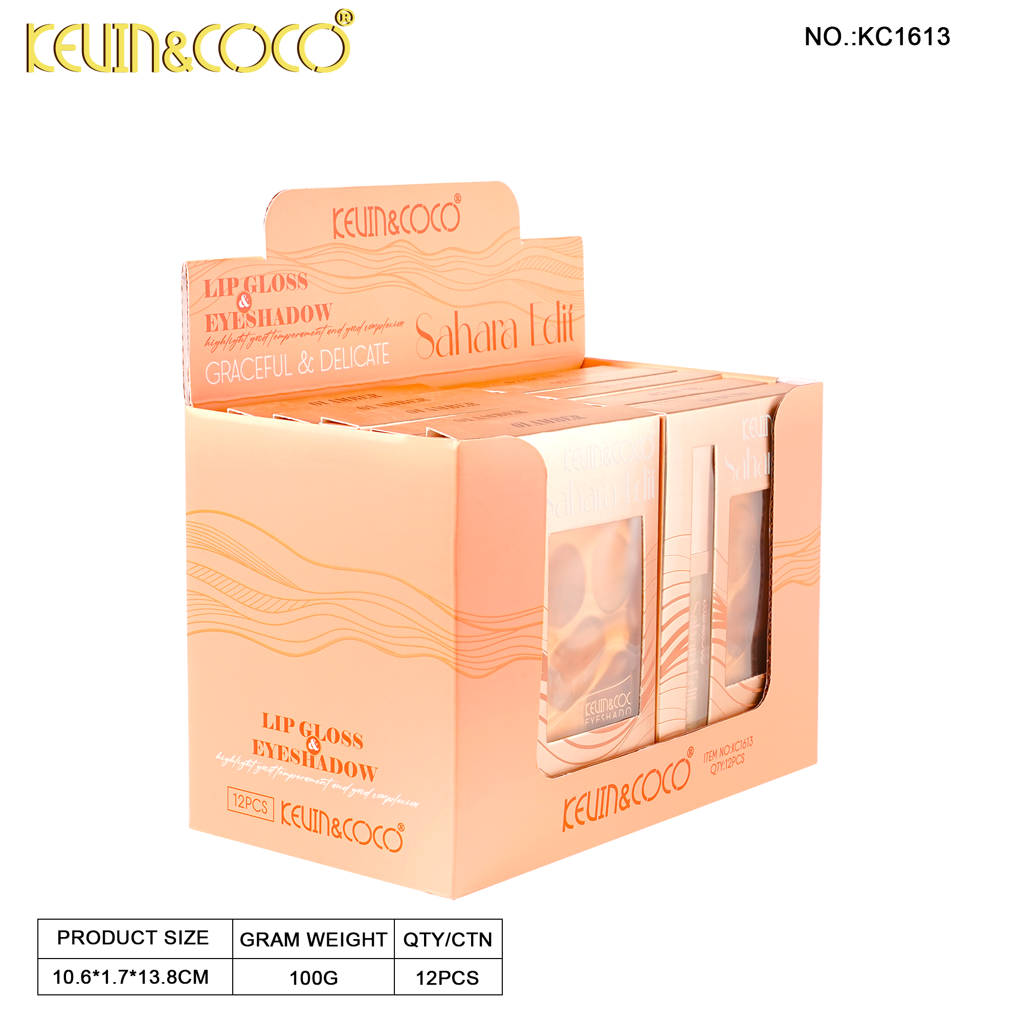 Sahara Eye Shadow & Lip Gloss Mini Set-12PCS(KC1613)