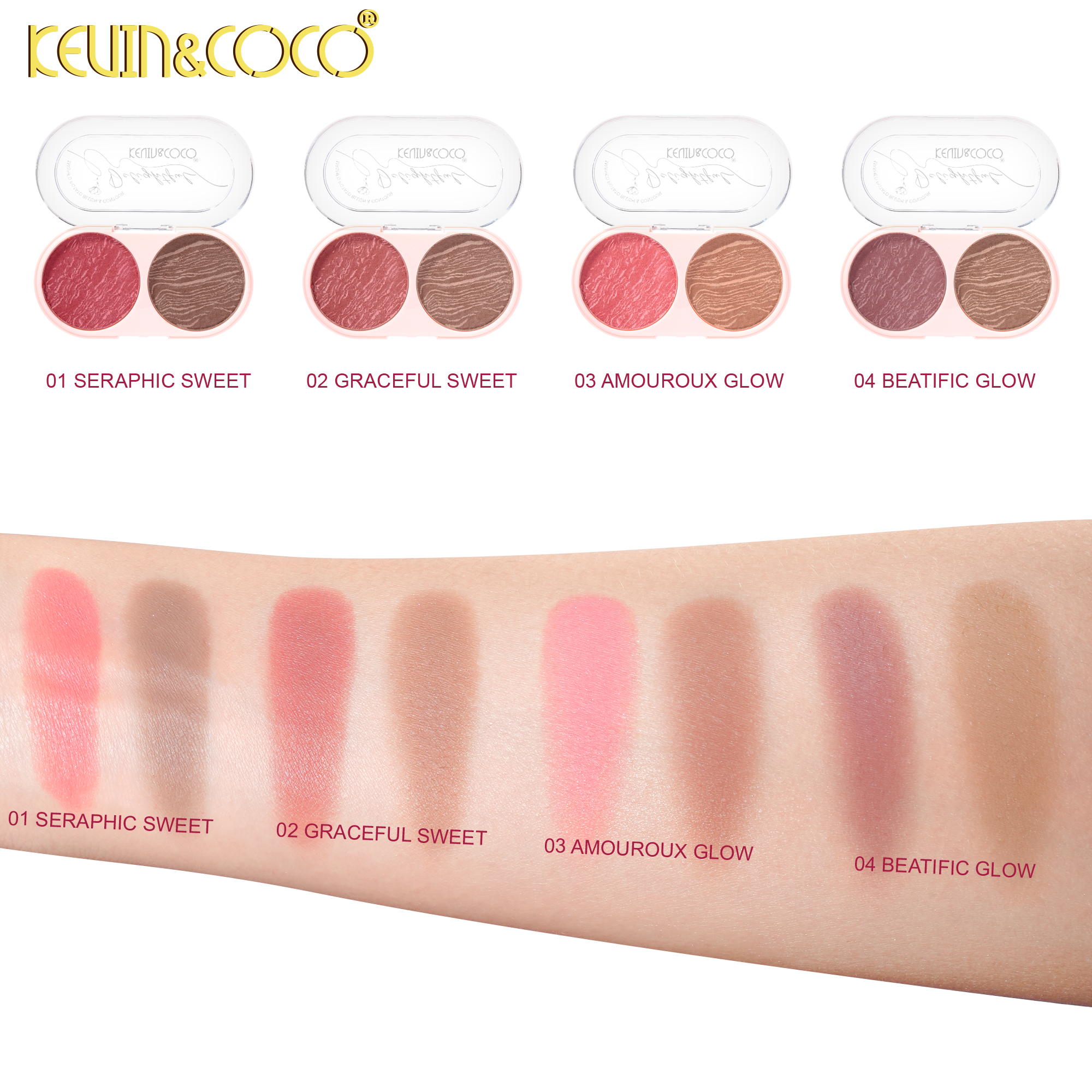 Coconut Shreds & Brown Sugar Potato Mud Blush & Contour-12PCS(KC1513)