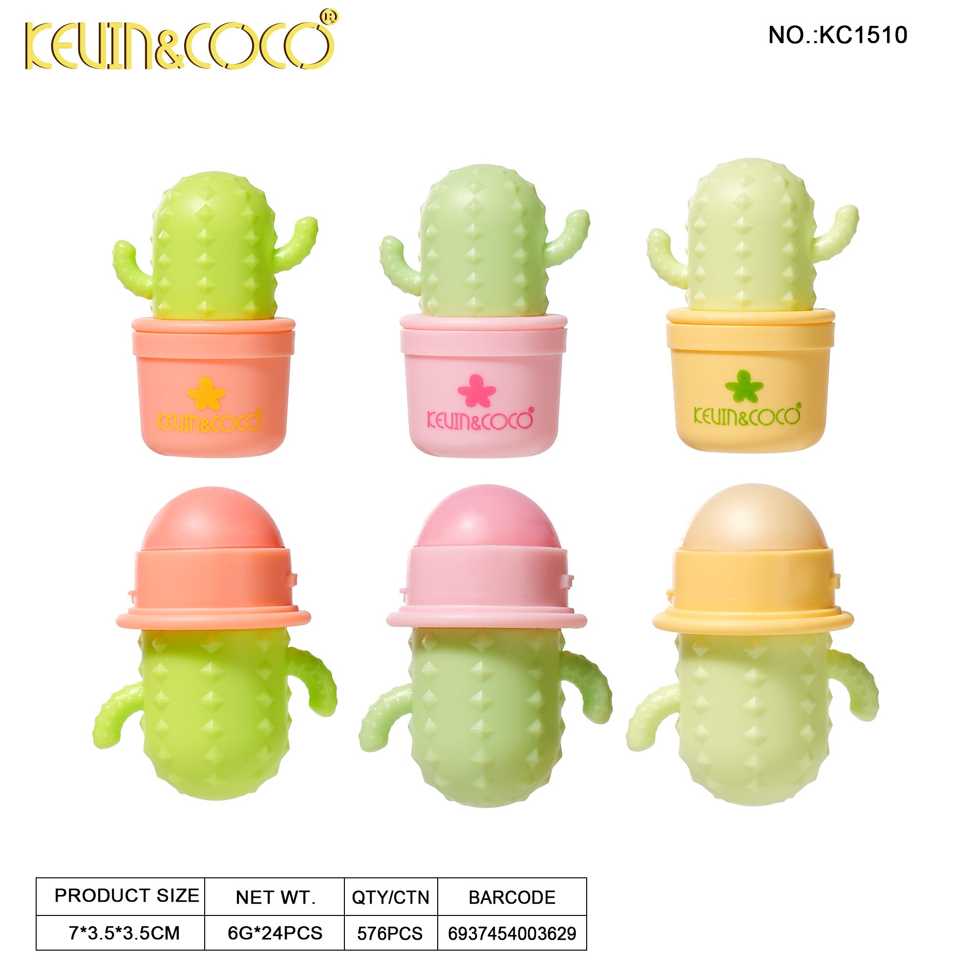 Cactus Moisturizing Lip Balm-24PCS(KC1510)