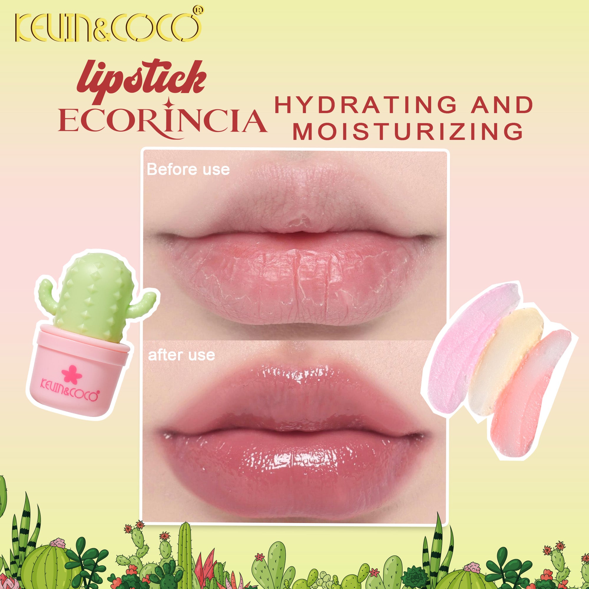 Cactus Moisturizing Lip Balm-24PCS(KC1510)