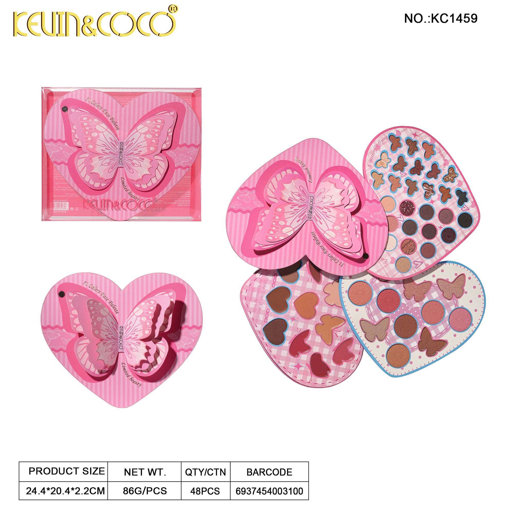 Butterfly Dance Spinning Paper Eyeshadow Palette-6PCS(KC1459)