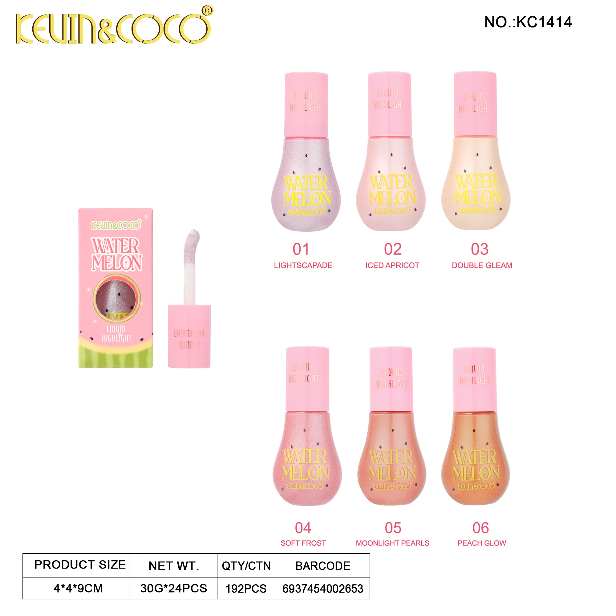 Flowing Light Series Liquid Highlighter -24PCS(KC1414)