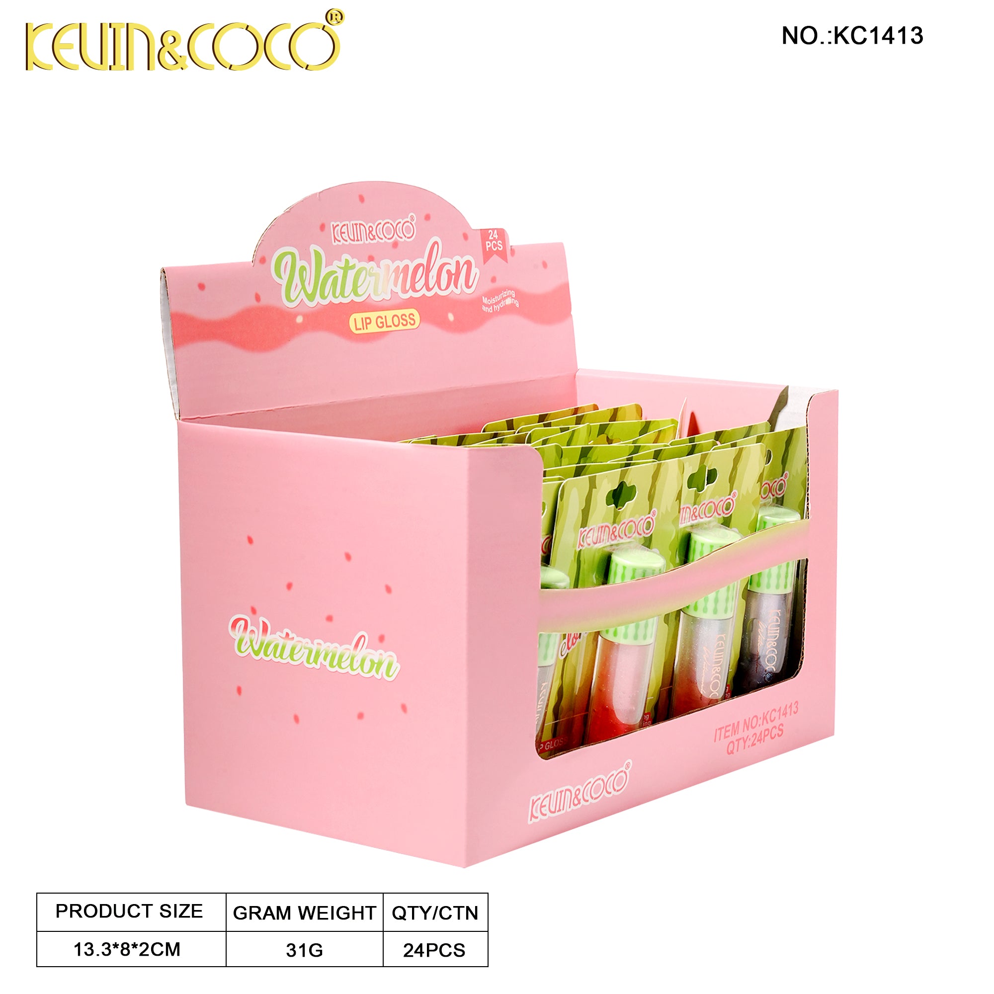 Shimmering Glow Collection - Pearl Lip Gloss-24PCS(KC1413)