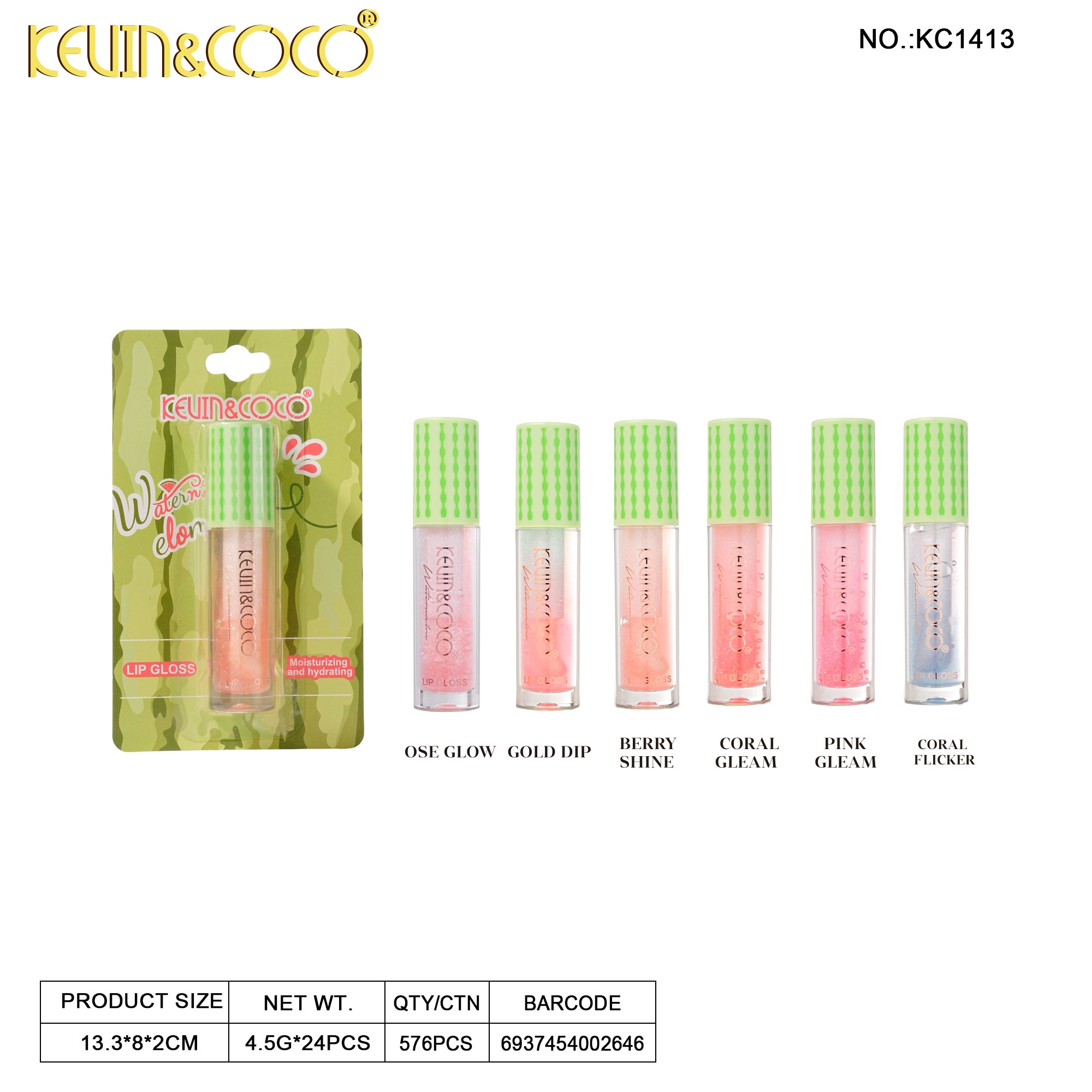 Shimmering Glow Collection - Pearl Lip Gloss-24PCS(KC1413)