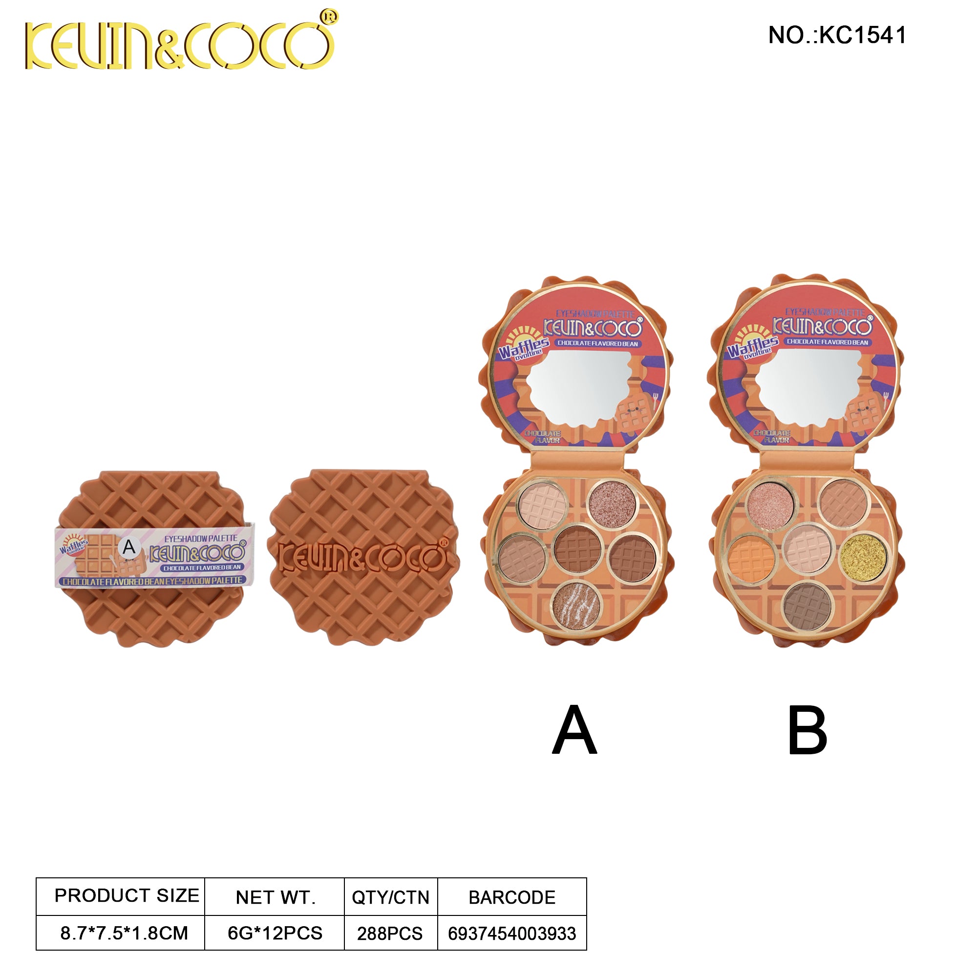 Chocolate Drops Series 7-Color Eyeshadow-12PCS(ITEM NO.:KC1541/KC1454/KC1455 )
