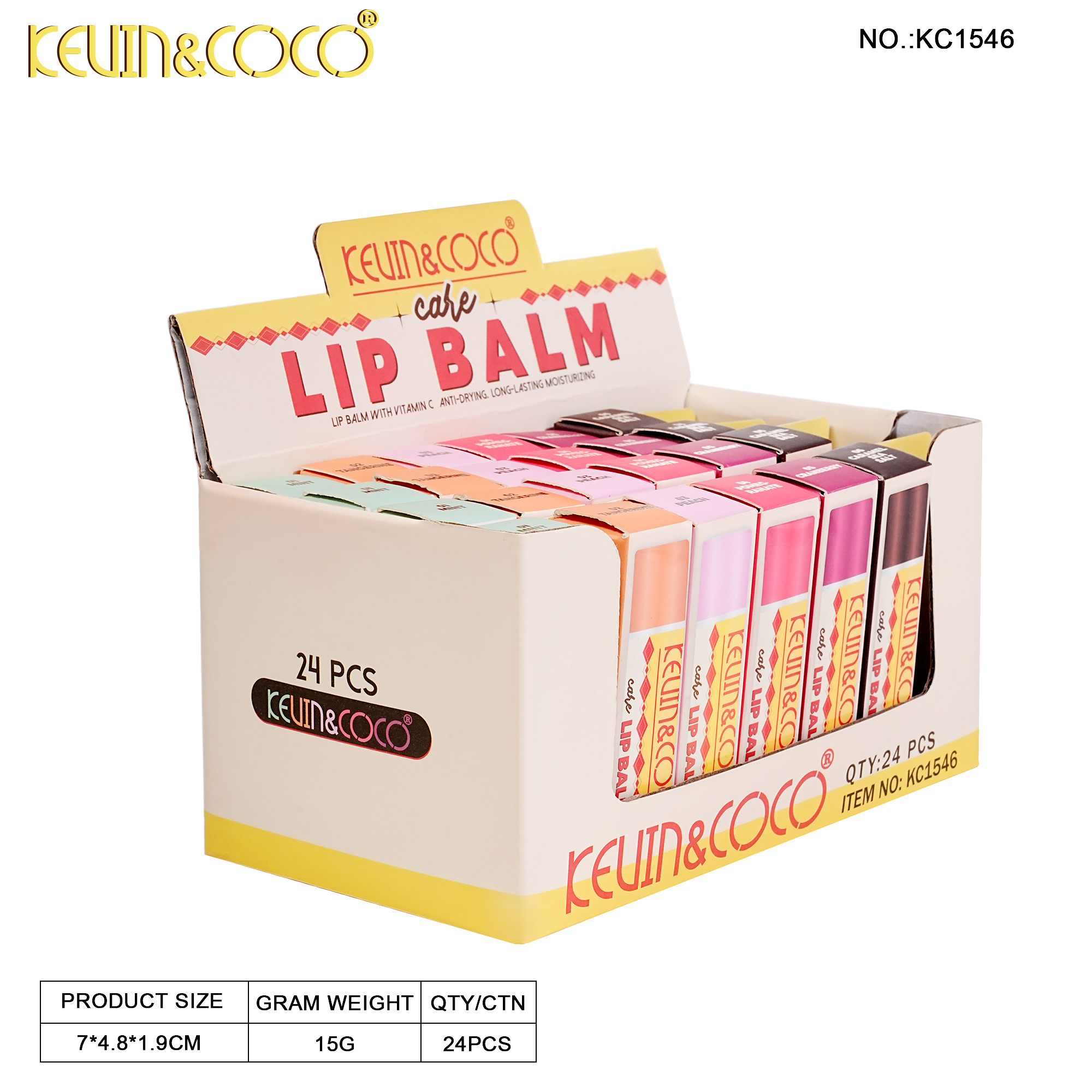 Beeswax Lip Balm-24PCS(KC1546)