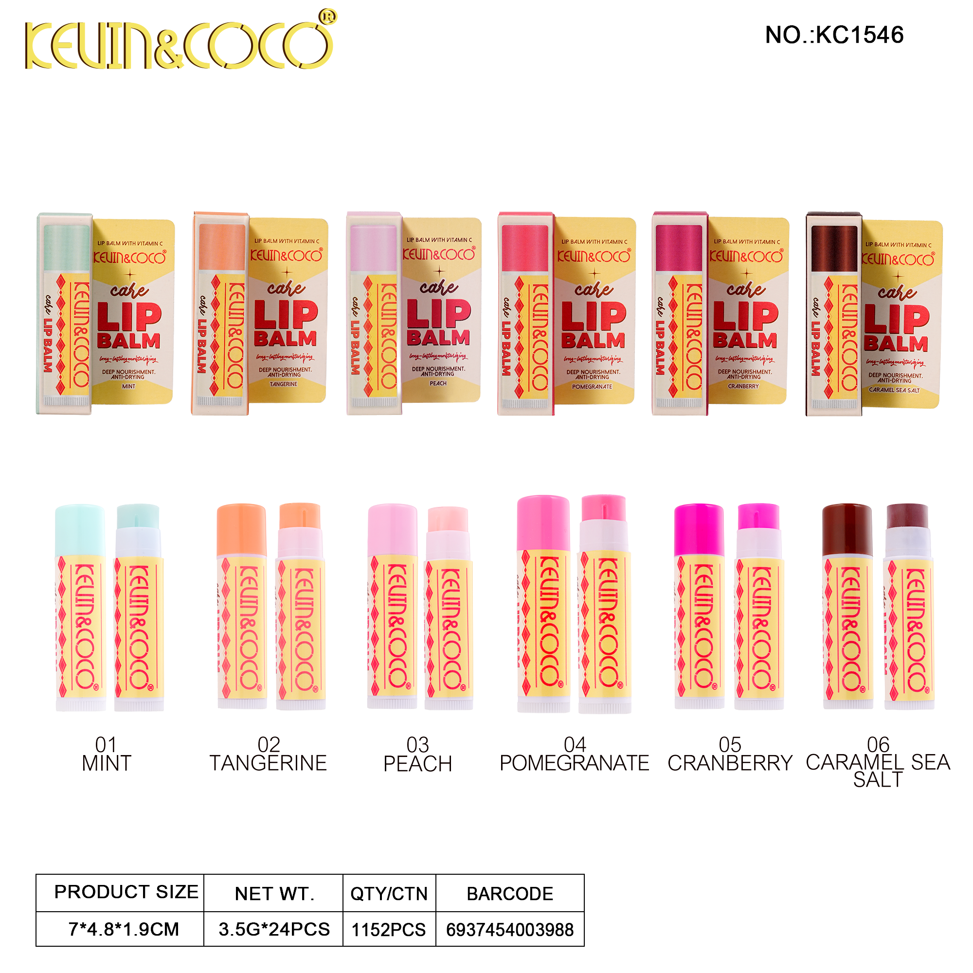 Beeswax Lip Balm-24PCS(KC1546)