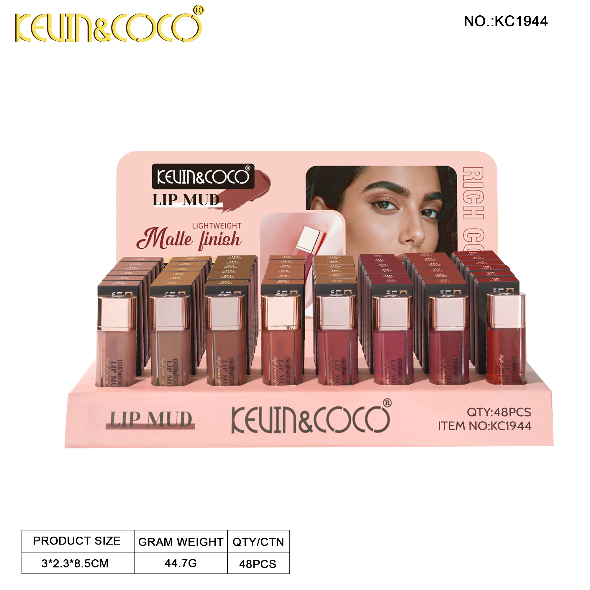 Powder Cream Lip Mud-24PCS(KC1944)