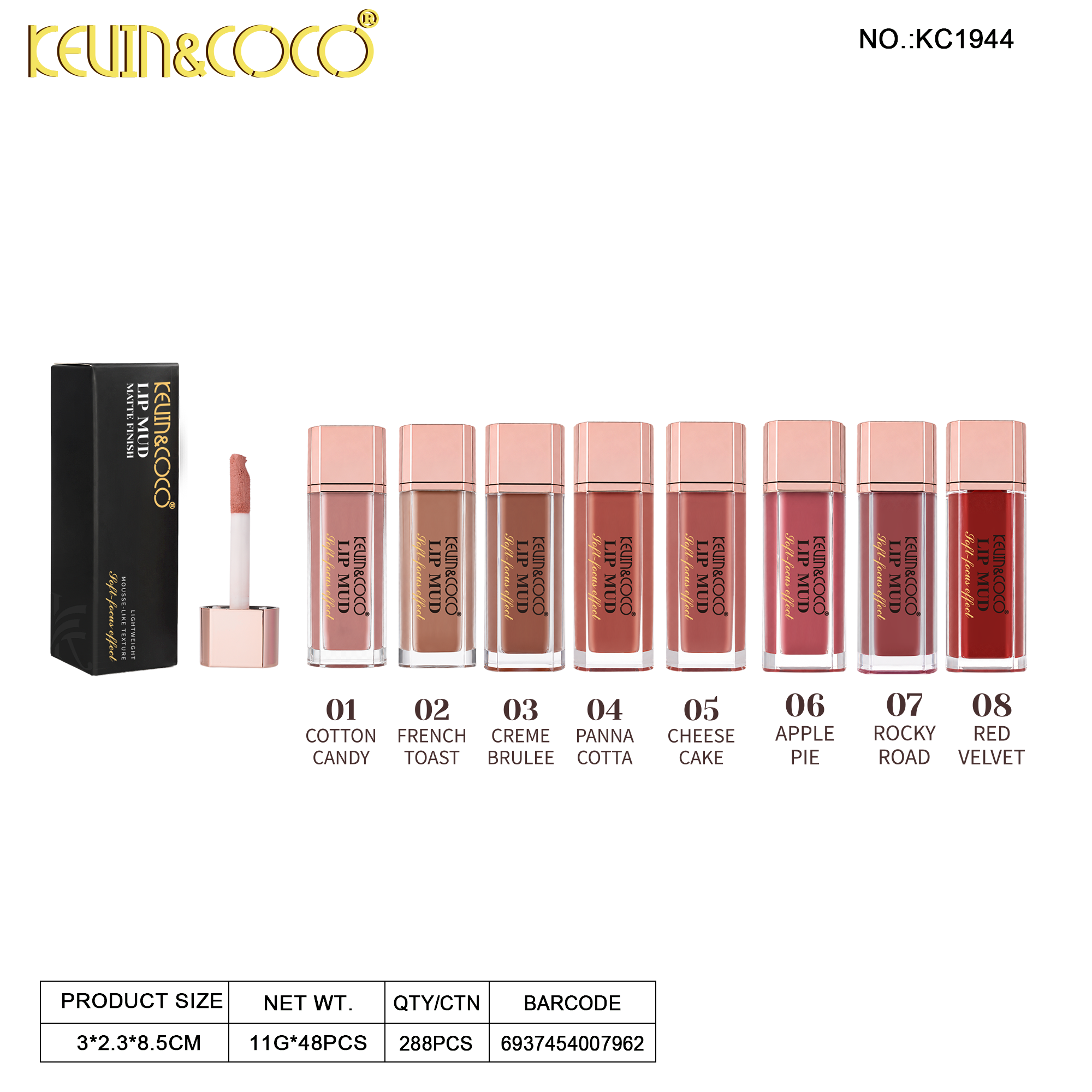 Powder Cream Lip Mud-24PCS(KC1944)