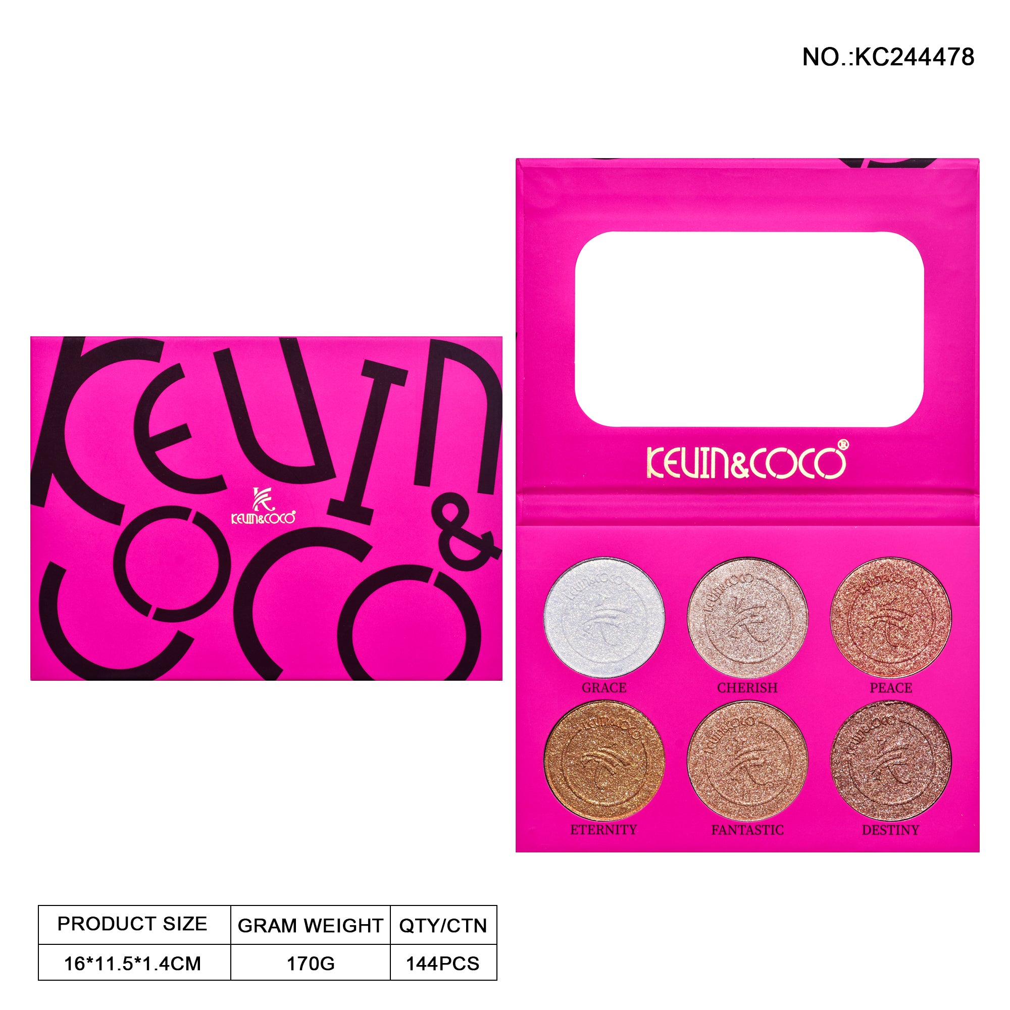 KEVIN & COCO 6-Color Highlighter Palette (KC244478)