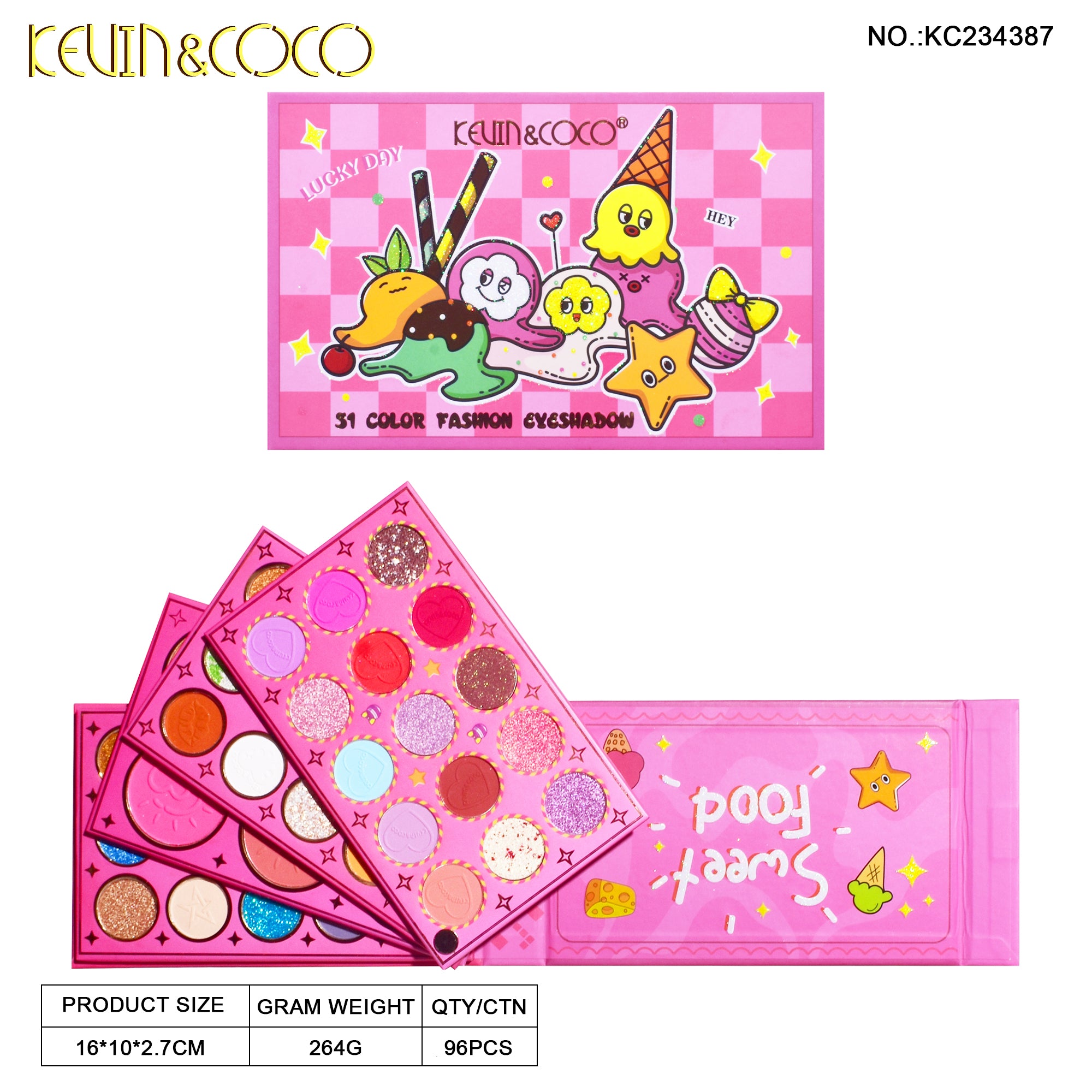 51-Color Ice Cream Eyeshadow & Highlighter Palette (KC234387)