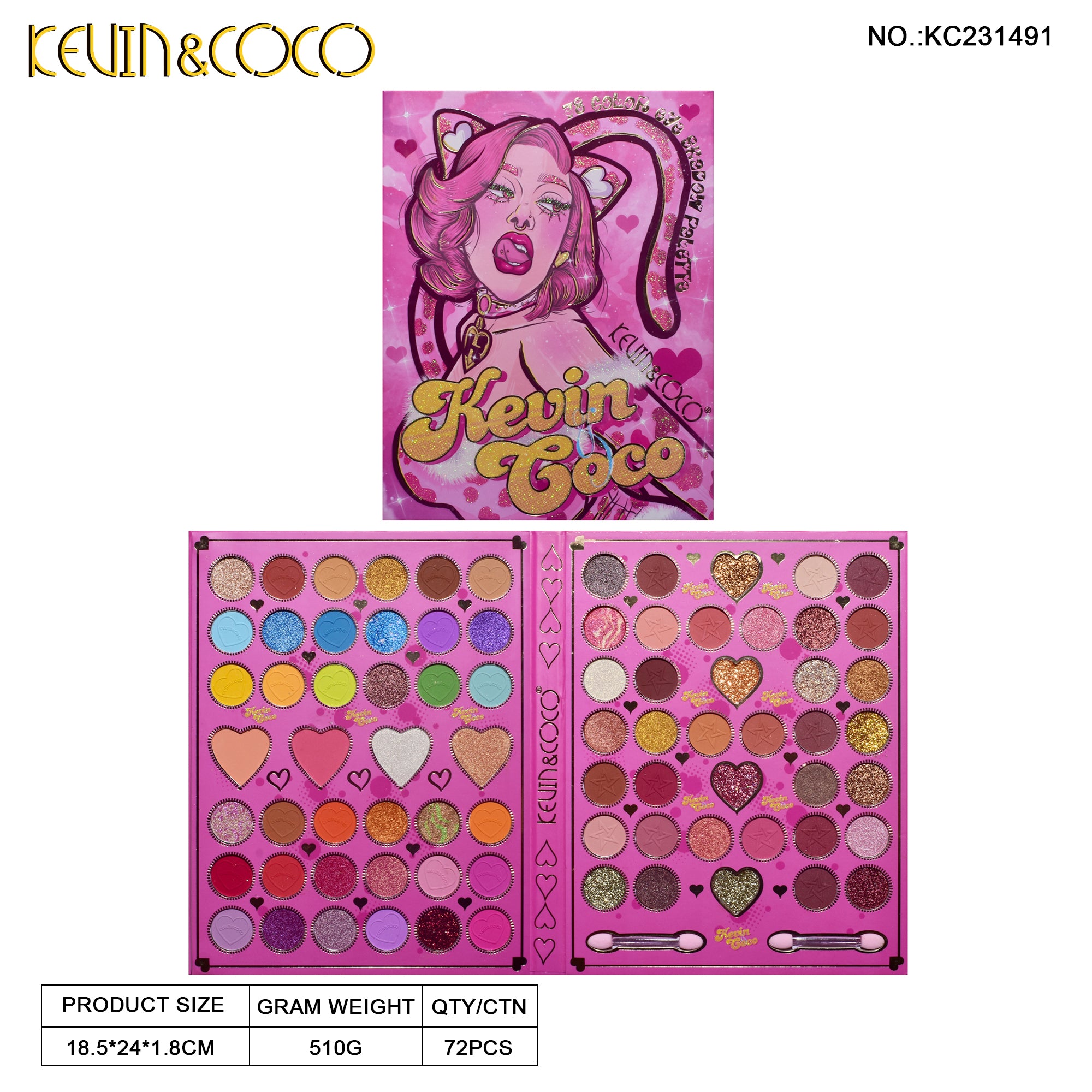 78-Color Cutie Girl Eyeshadow Palette (KC231491)