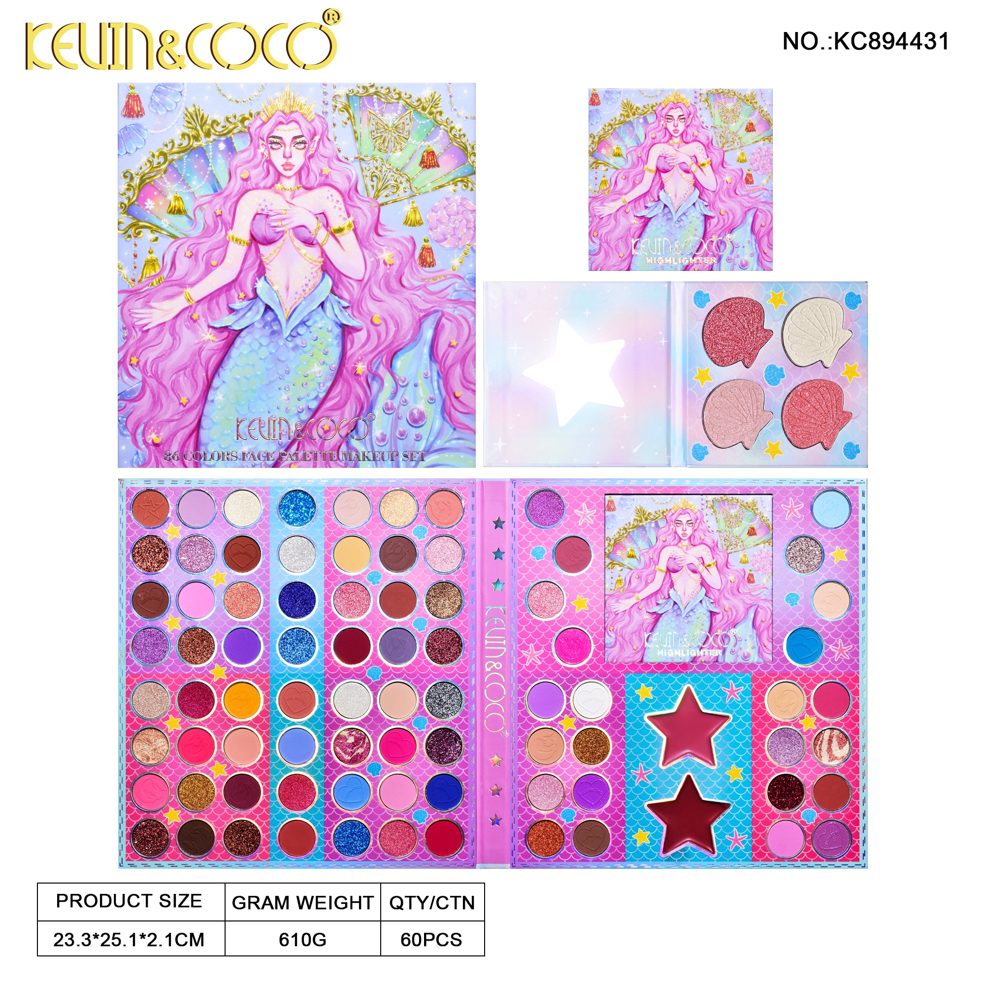 86-Color Mermaid Teasure Eyeshadow Palette (KC894431)