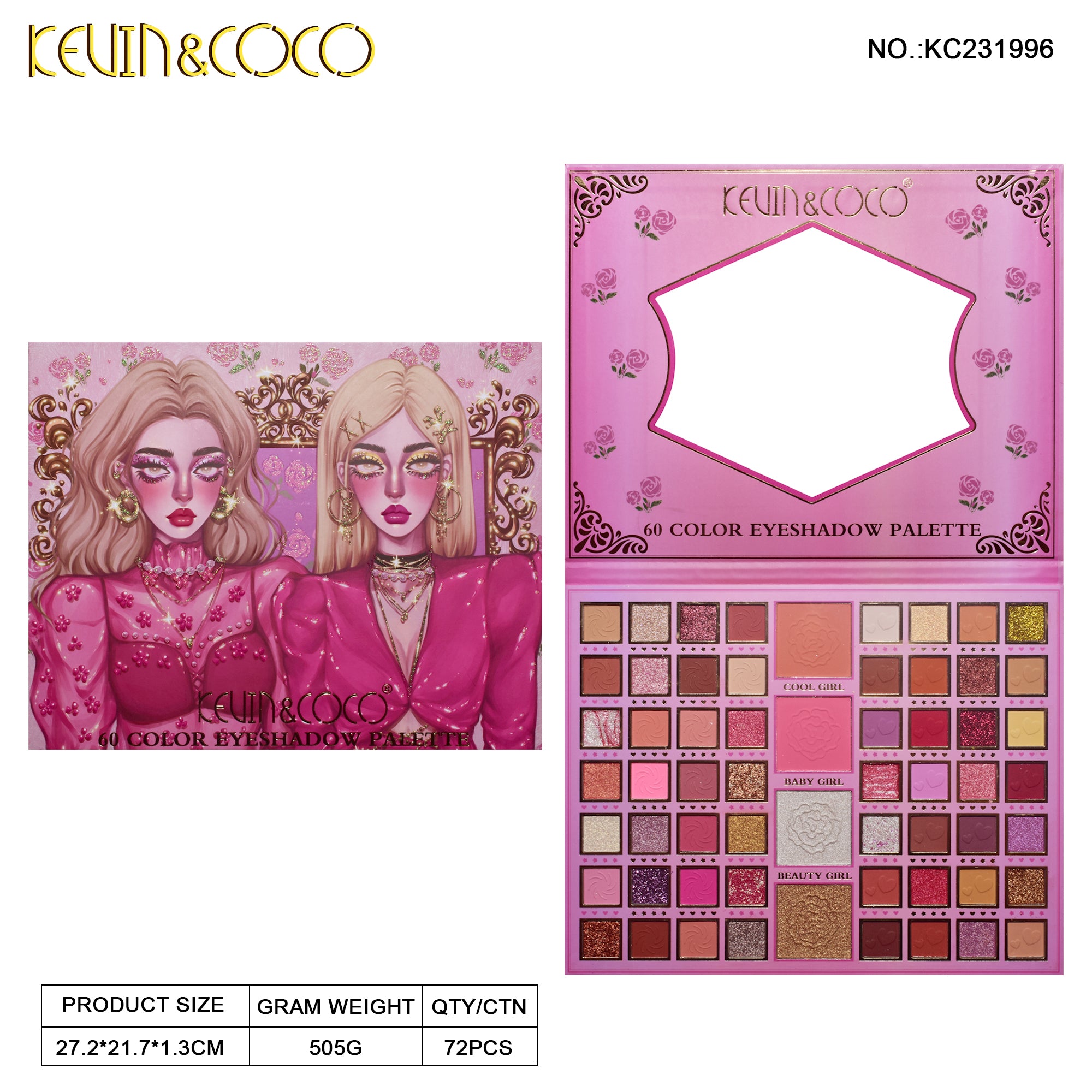 60-Color Rose Sister Eyeshadow Palette (KC231996)