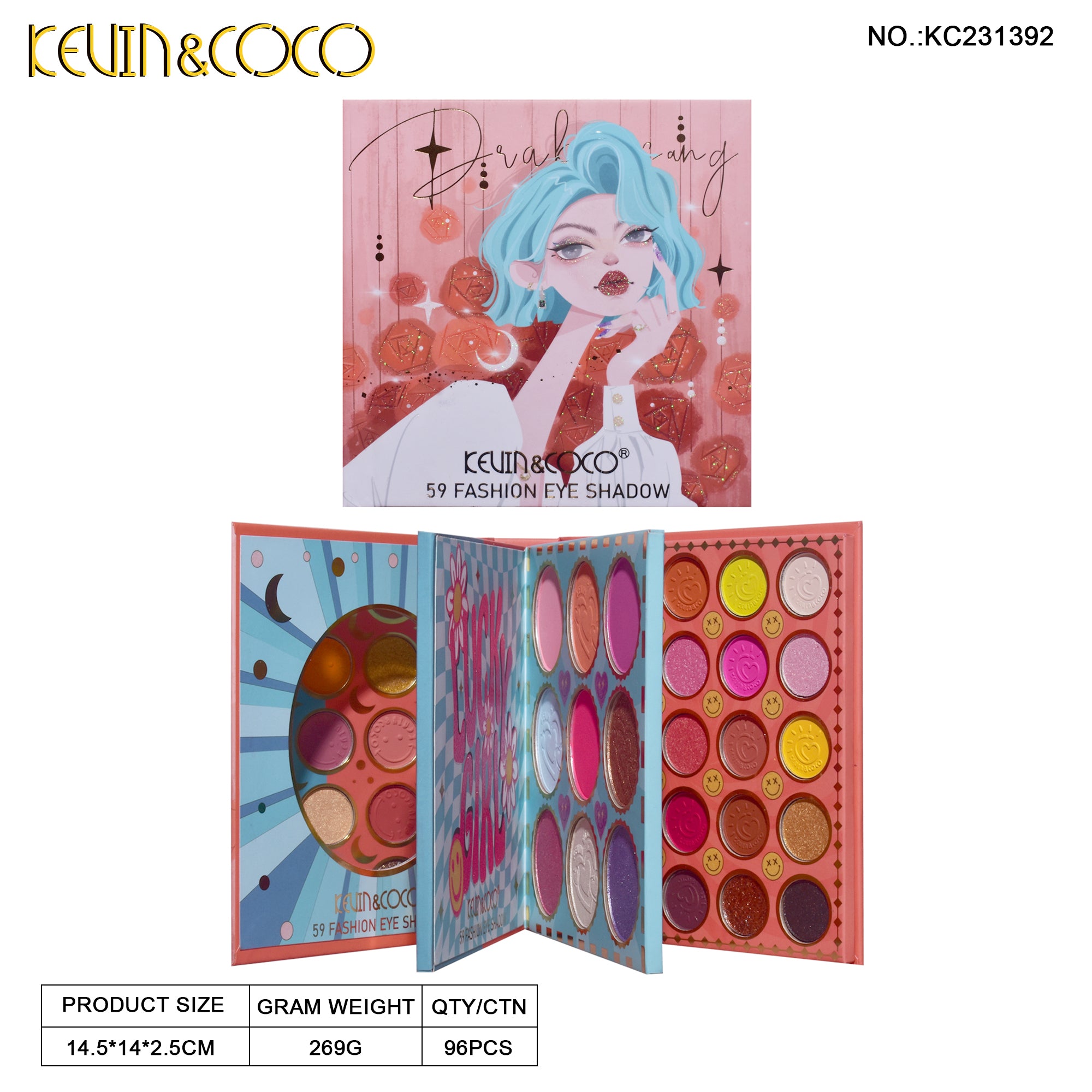 59-Color Lucky Girl Eyeshadow Palette (KC231392)