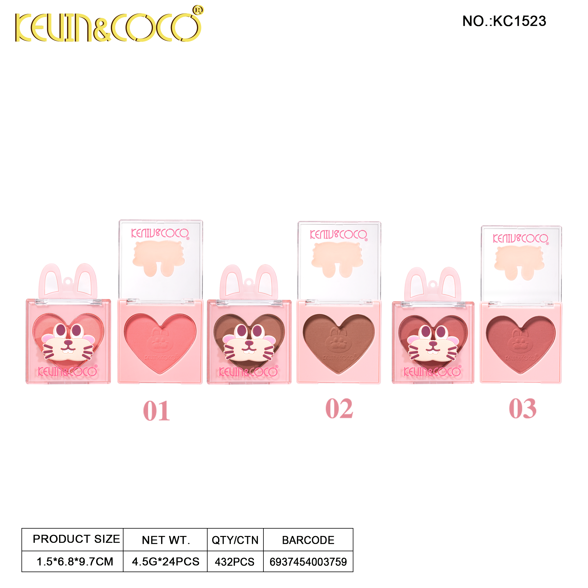 Puppy Pals Palette – Eye Shadow/Highlighter/Blush(KC1524/KC1523/KC1526)
