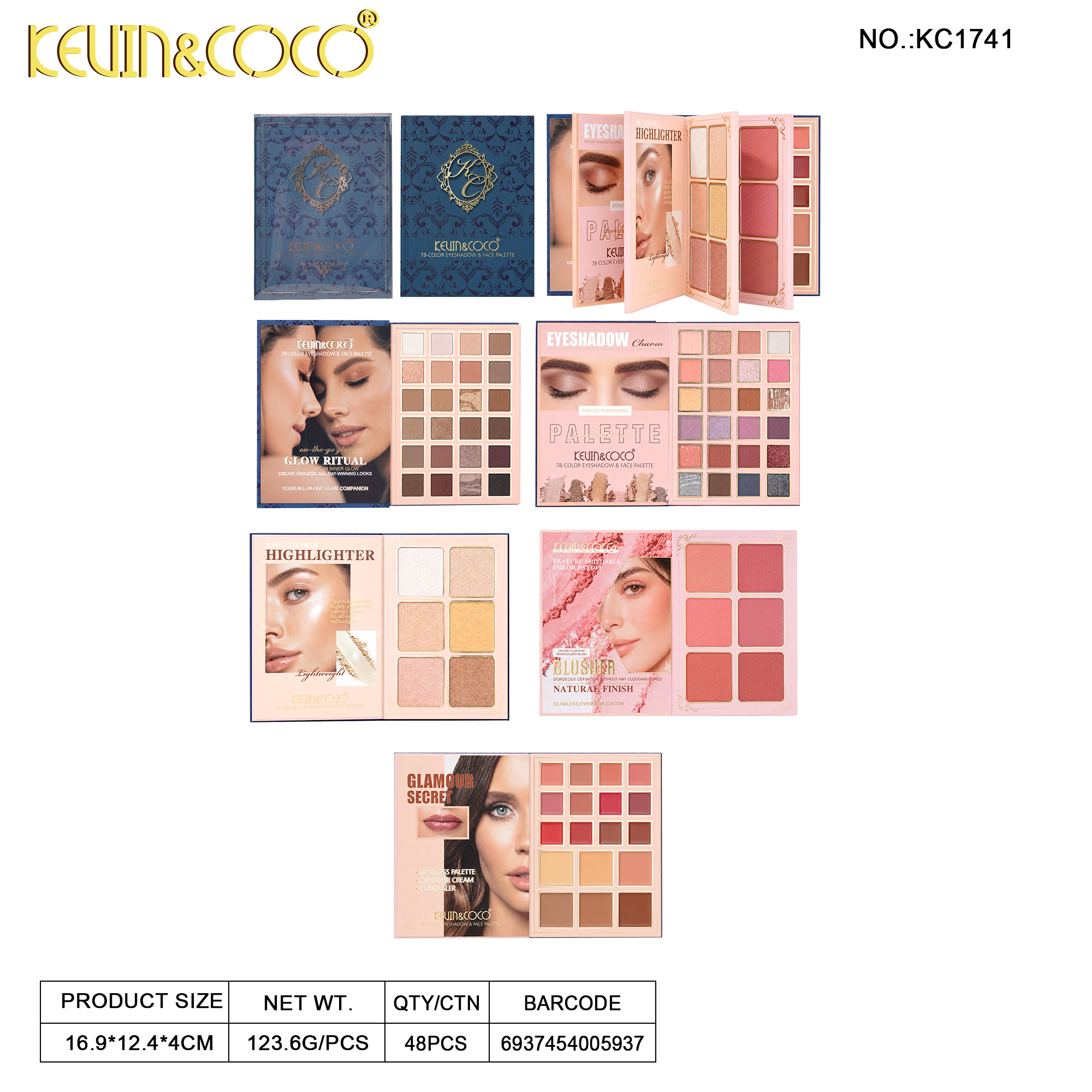 Gilded Sand Shadow Five-Layer Paper Palette-6PCS(KC1741)