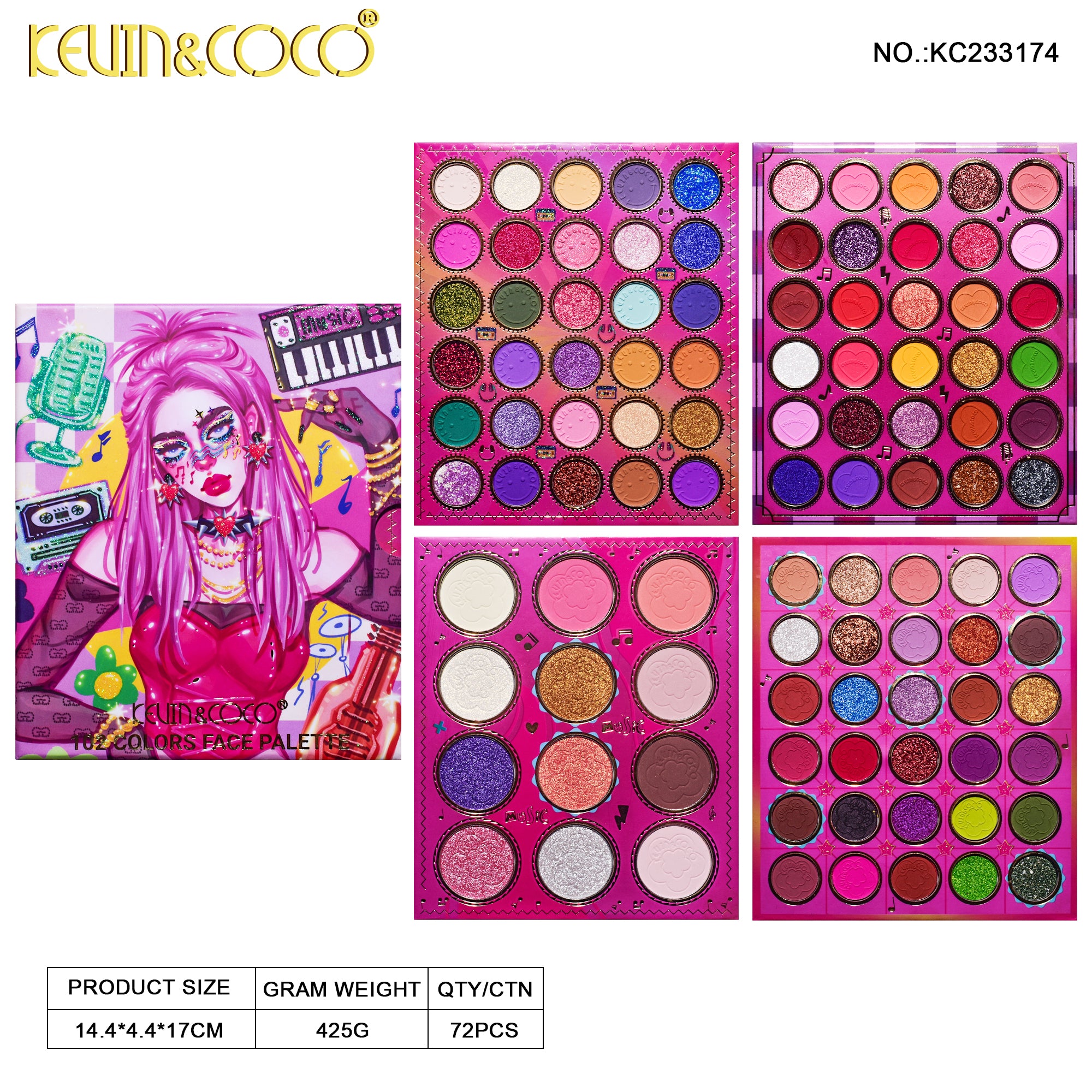 102-Color Pop Icons Eyeshadow Palette (KC233174)