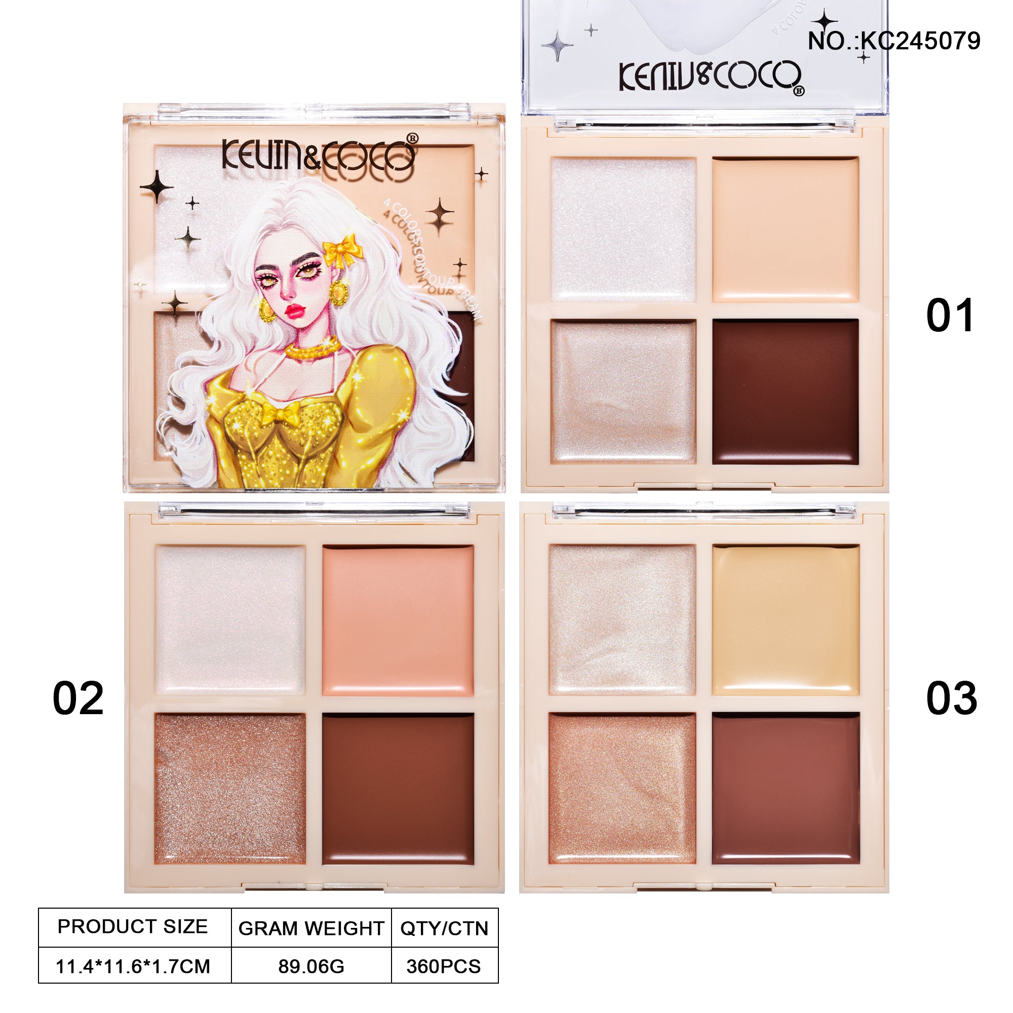 4-Color Muse Leah Cream Contour Palette (KC245079)