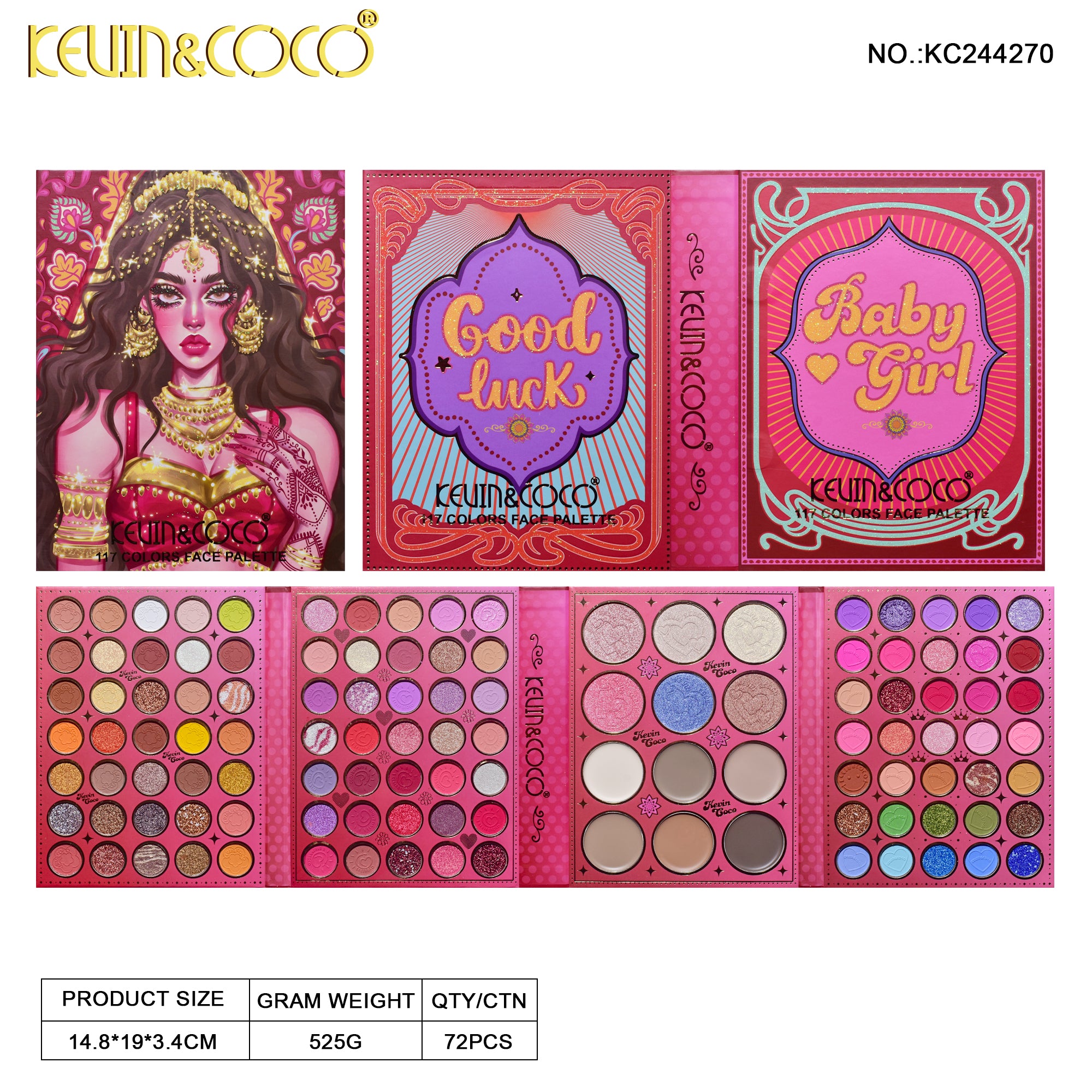 117-Color Anna Belle Eyeshadow Palette (KC244270)