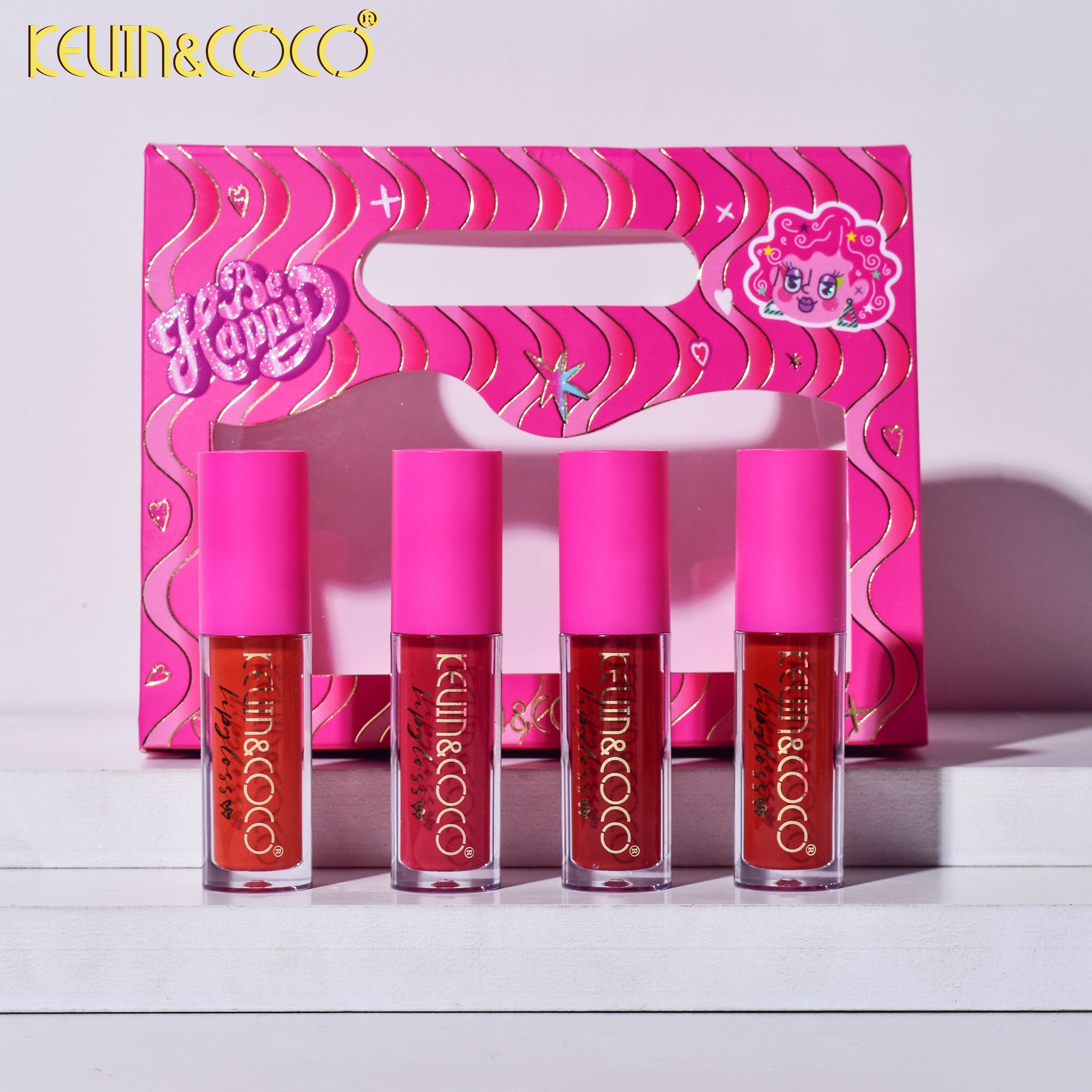 4-Color Be Happy Lip Gloss Set (KC243747)